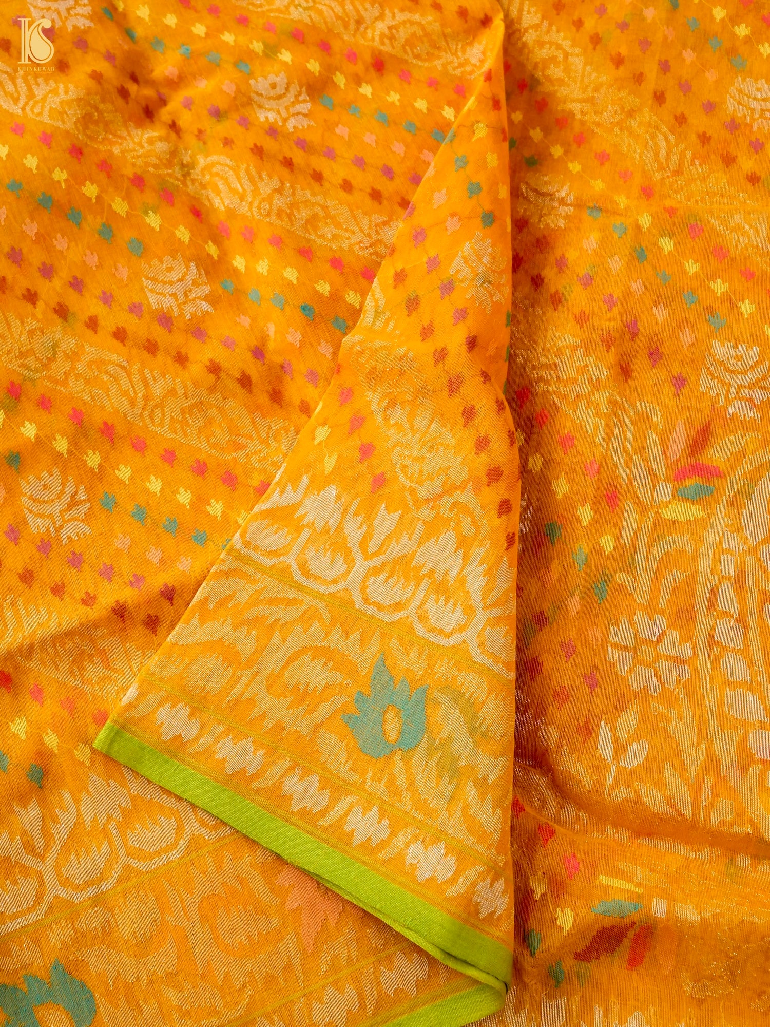 Handloom Banarasi Real Silver Zari Cotton Saree