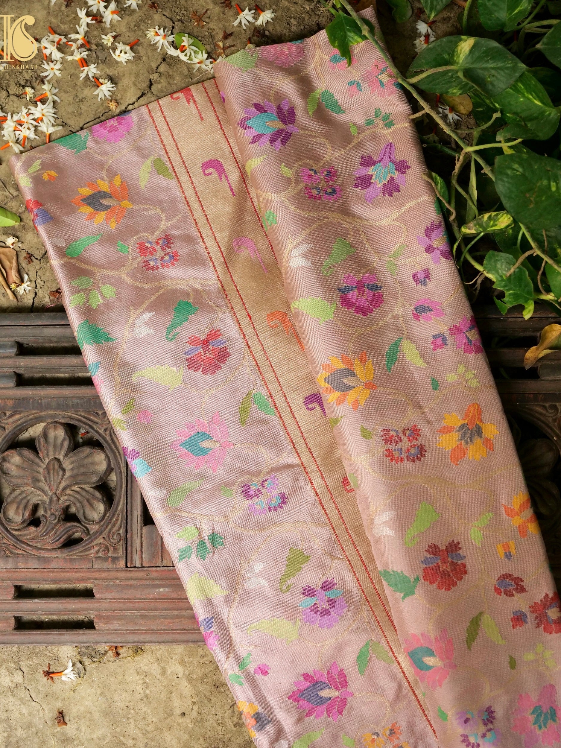 Handwoven Banarasi Real Silver Zari Silk Saree