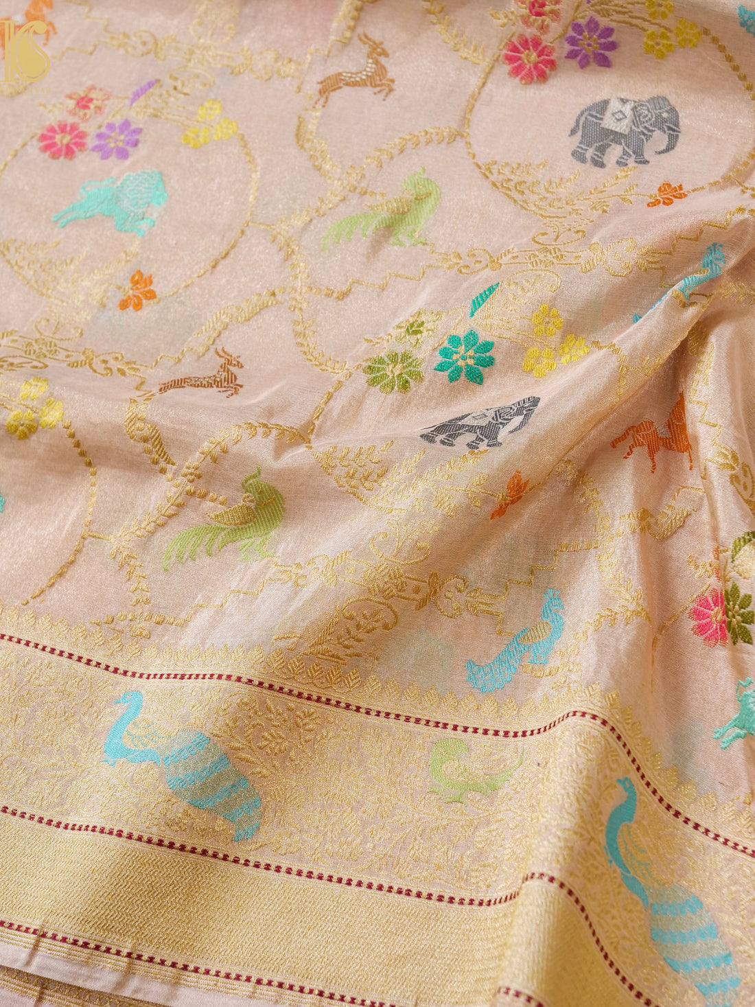 Tissue Silk Handwoven Banarasi Shikargah Saree