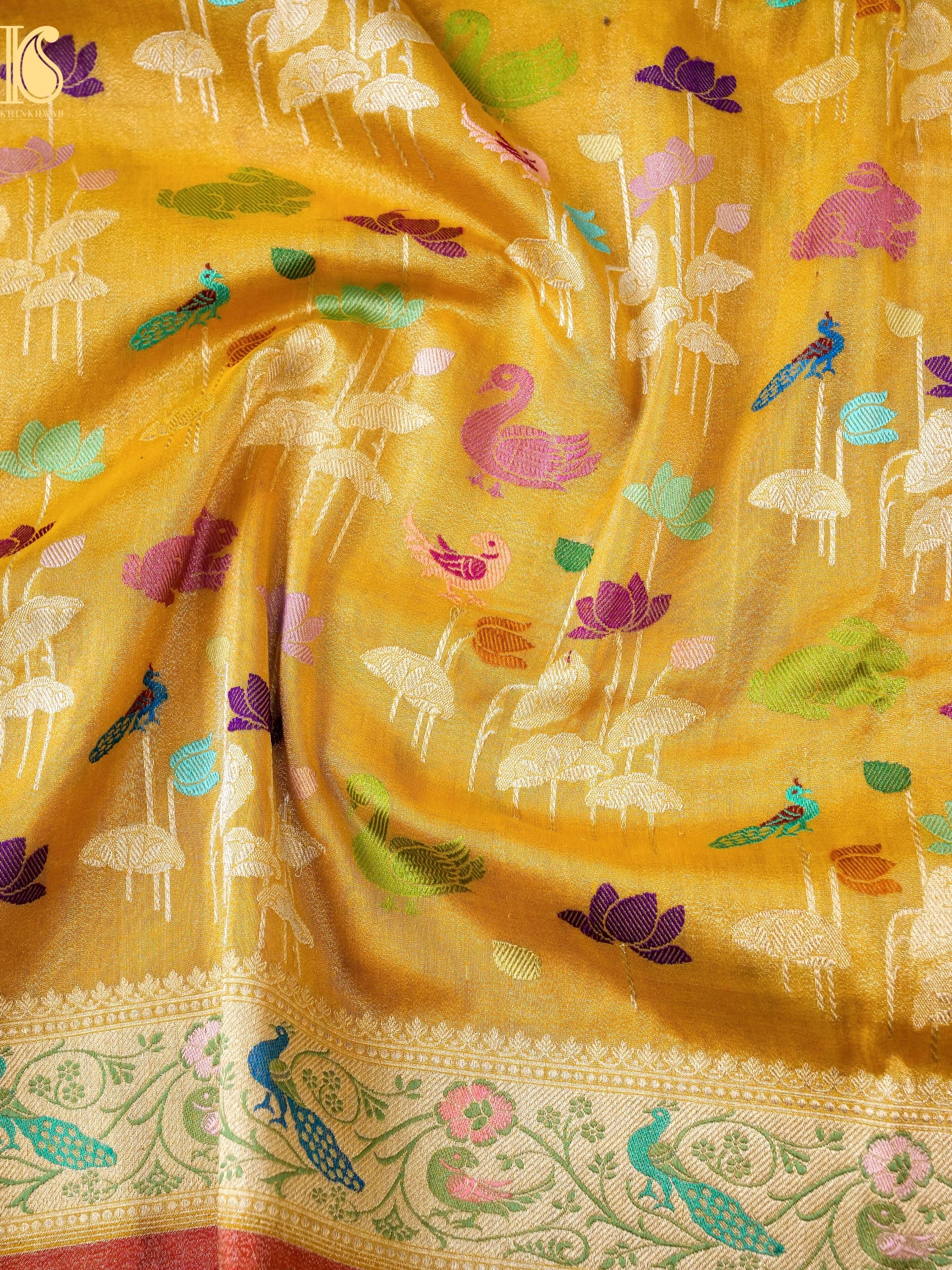 Tissue Silk Handwoven Banarasi Shikargah Saree