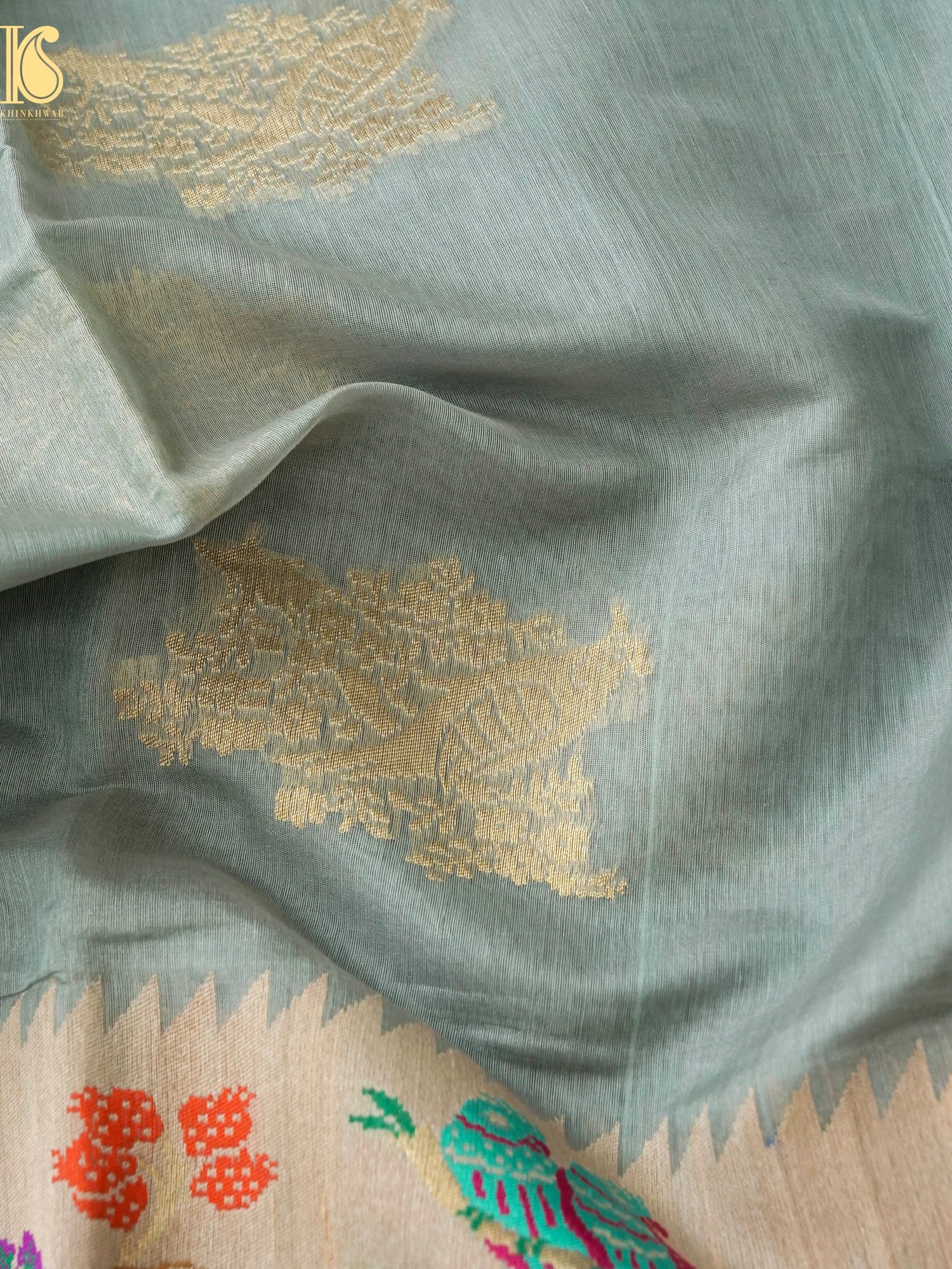 Handloom Banarasi Pure Cotton by Kora Shikargah Skirt Border Saree