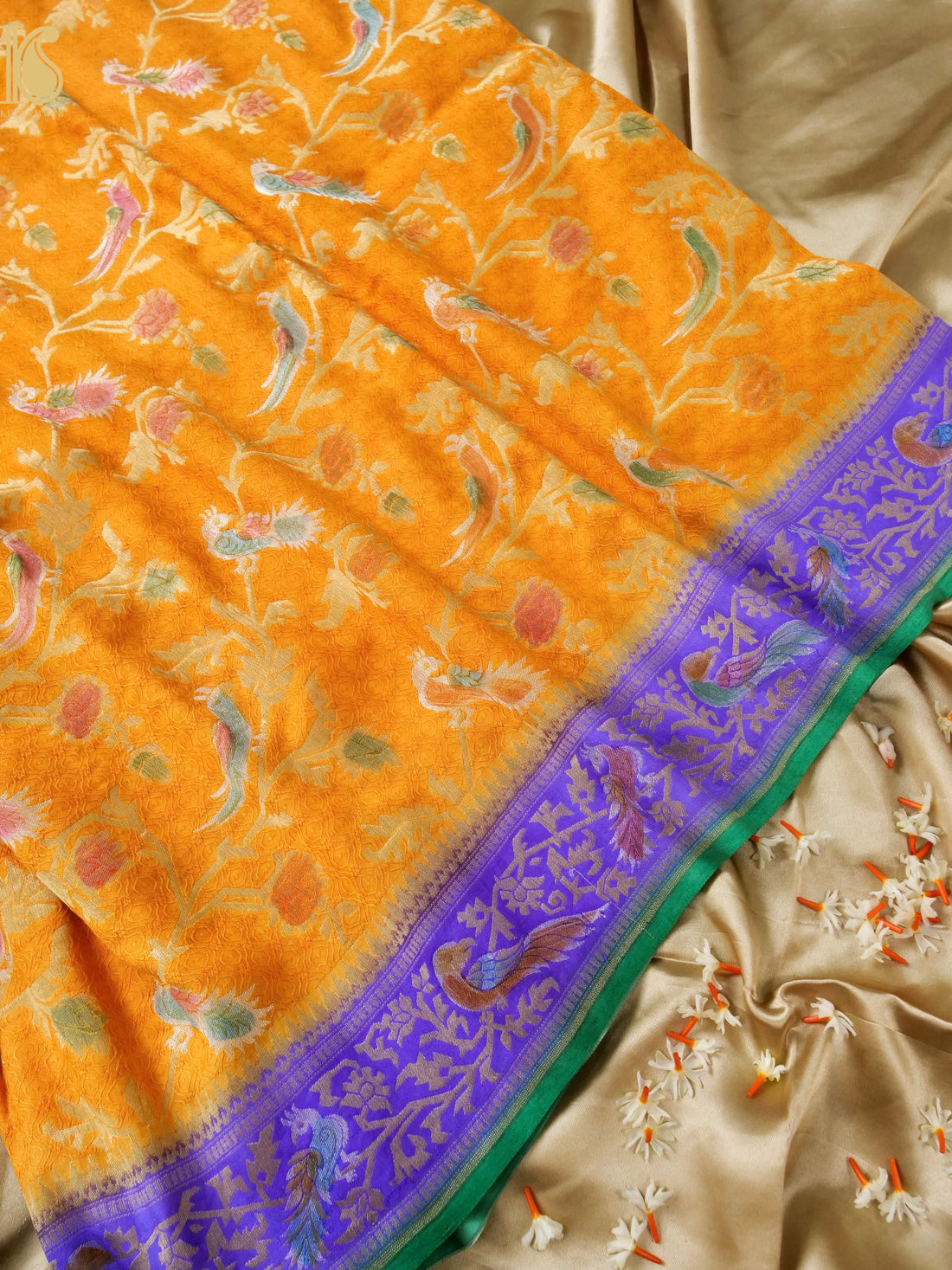 Georgette Banarasi Birds of Paradise Saree