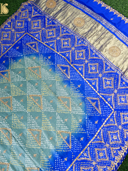 Gajji Silk Bandhani Gotta Patti Saree