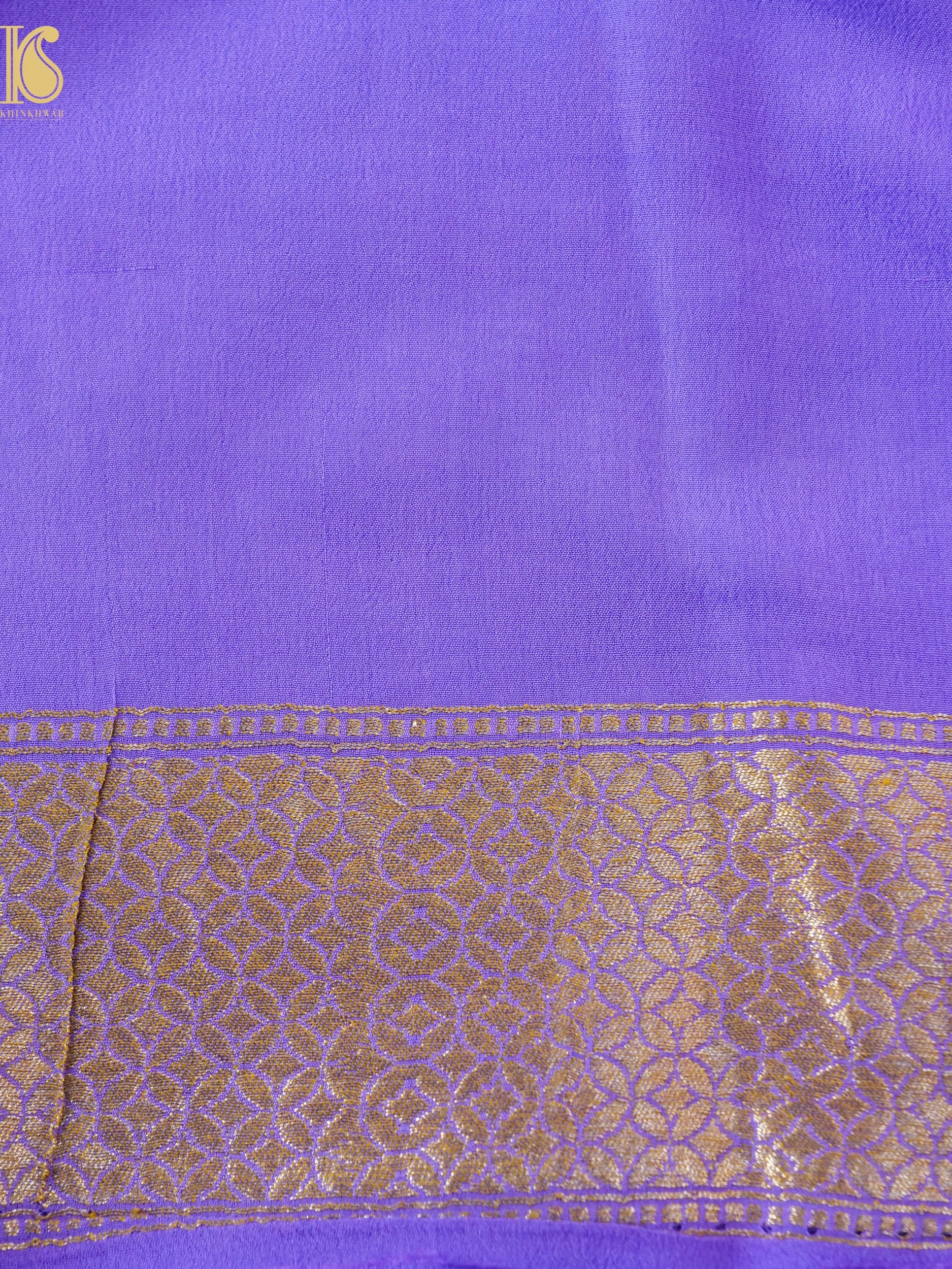 Handloom Banarasi Georgette Saree with Floral Meenakari