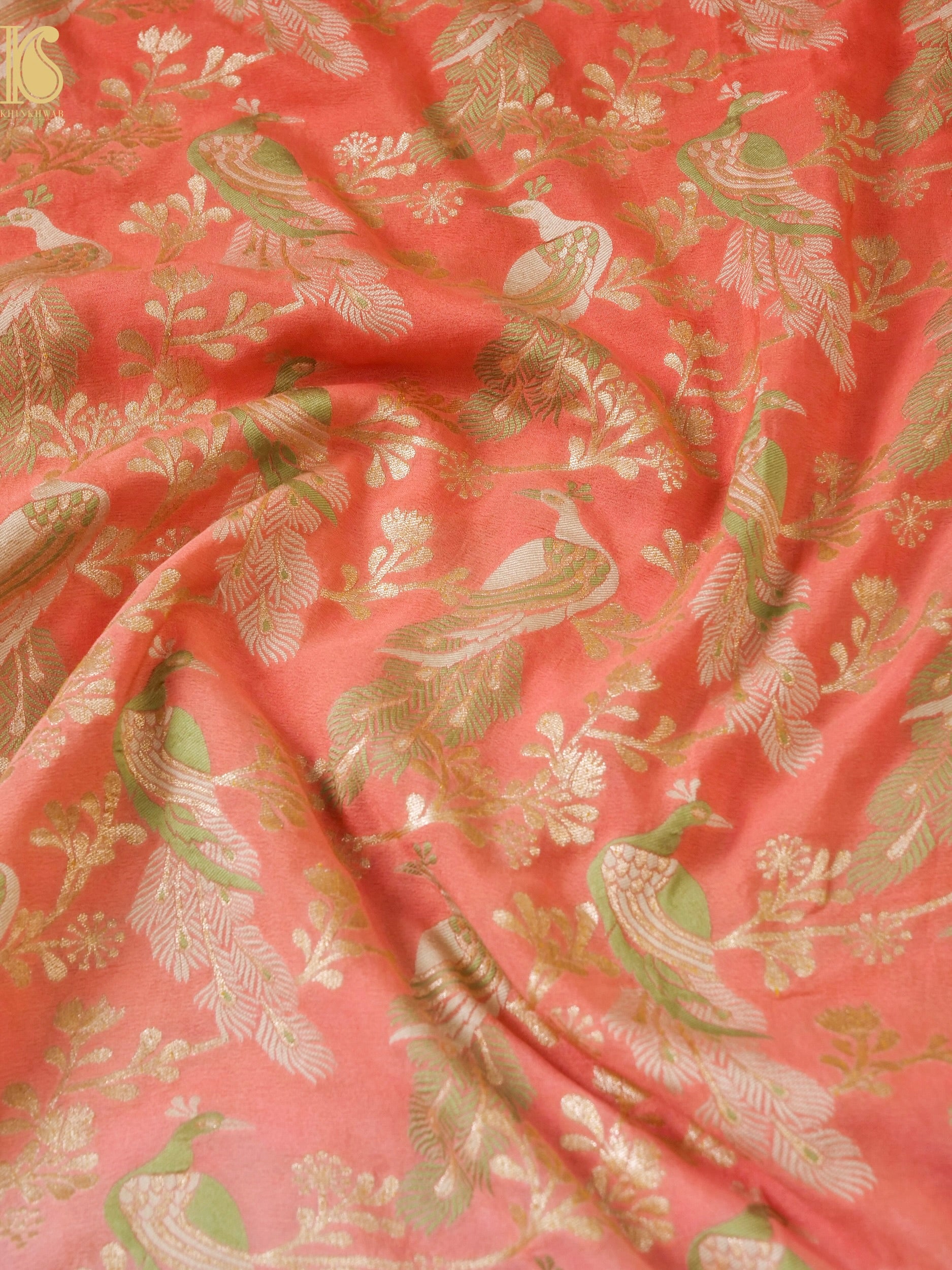 Georgette Banarasi Birds of Paradise Saree