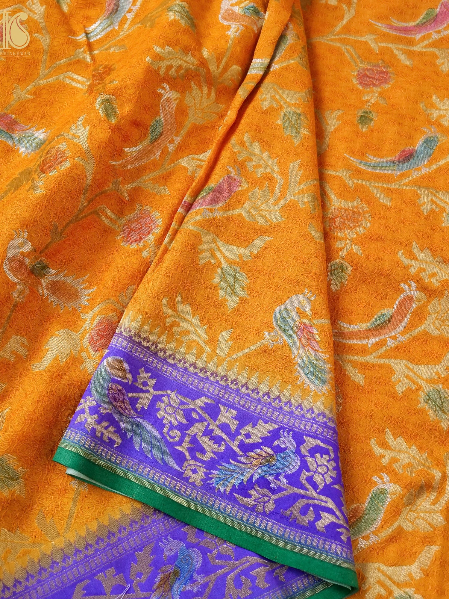 Georgette Banarasi Birds of Paradise Saree