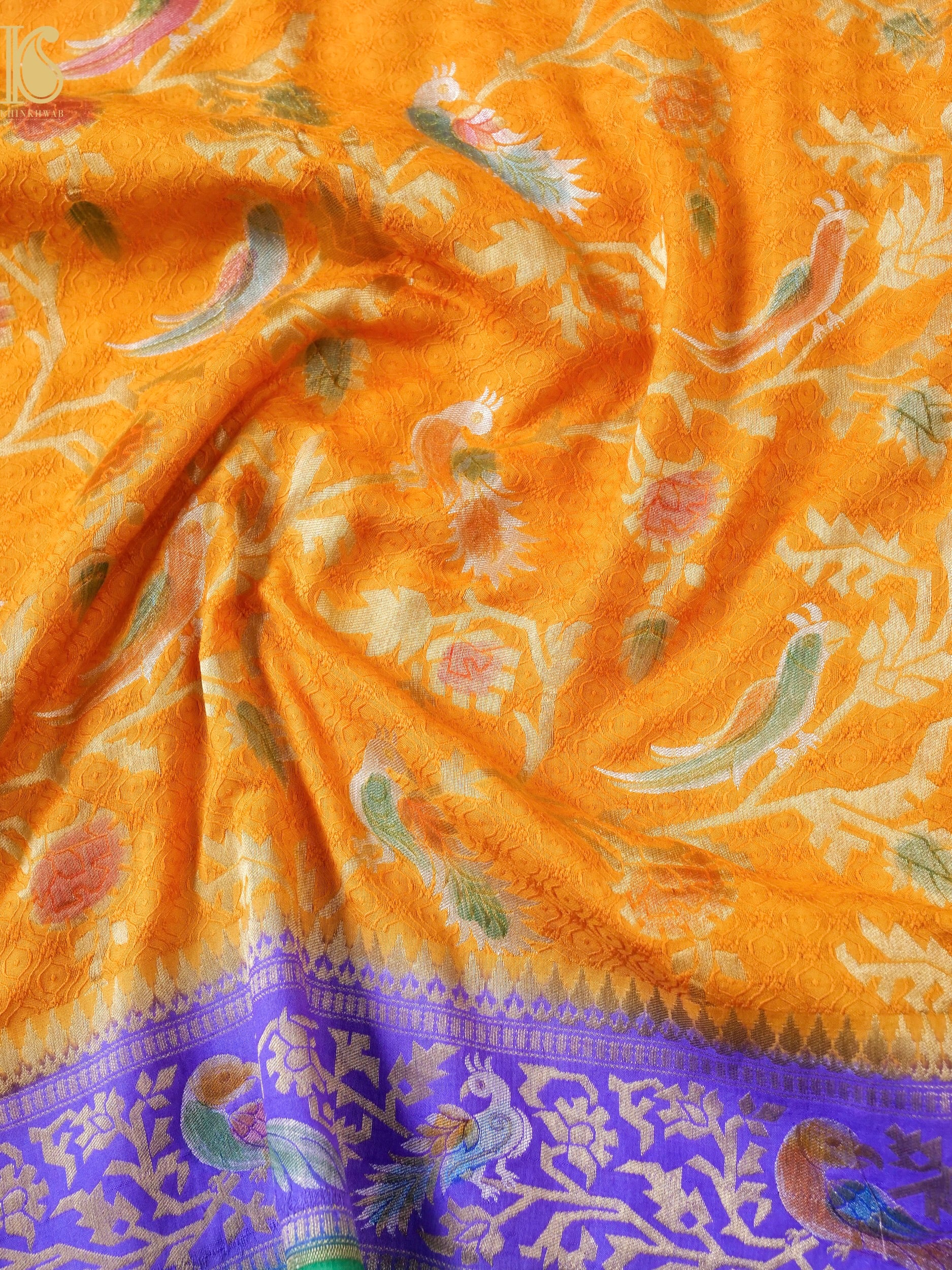 Georgette Banarasi Birds of Paradise Saree