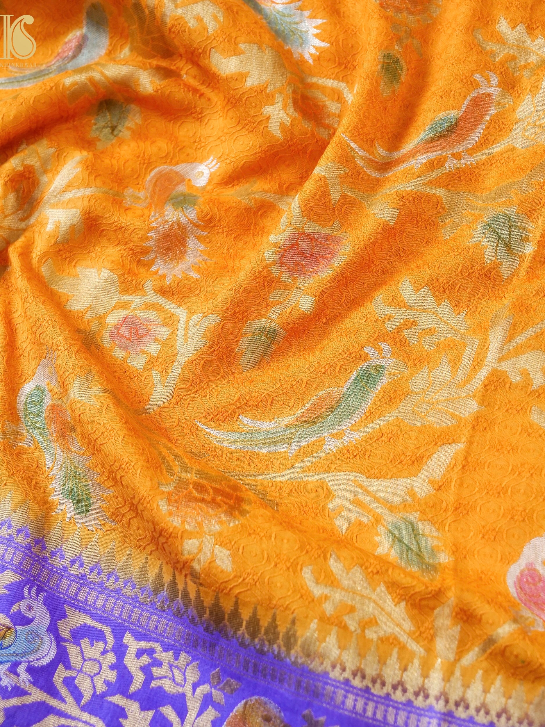 Georgette Banarasi Birds of Paradise Saree