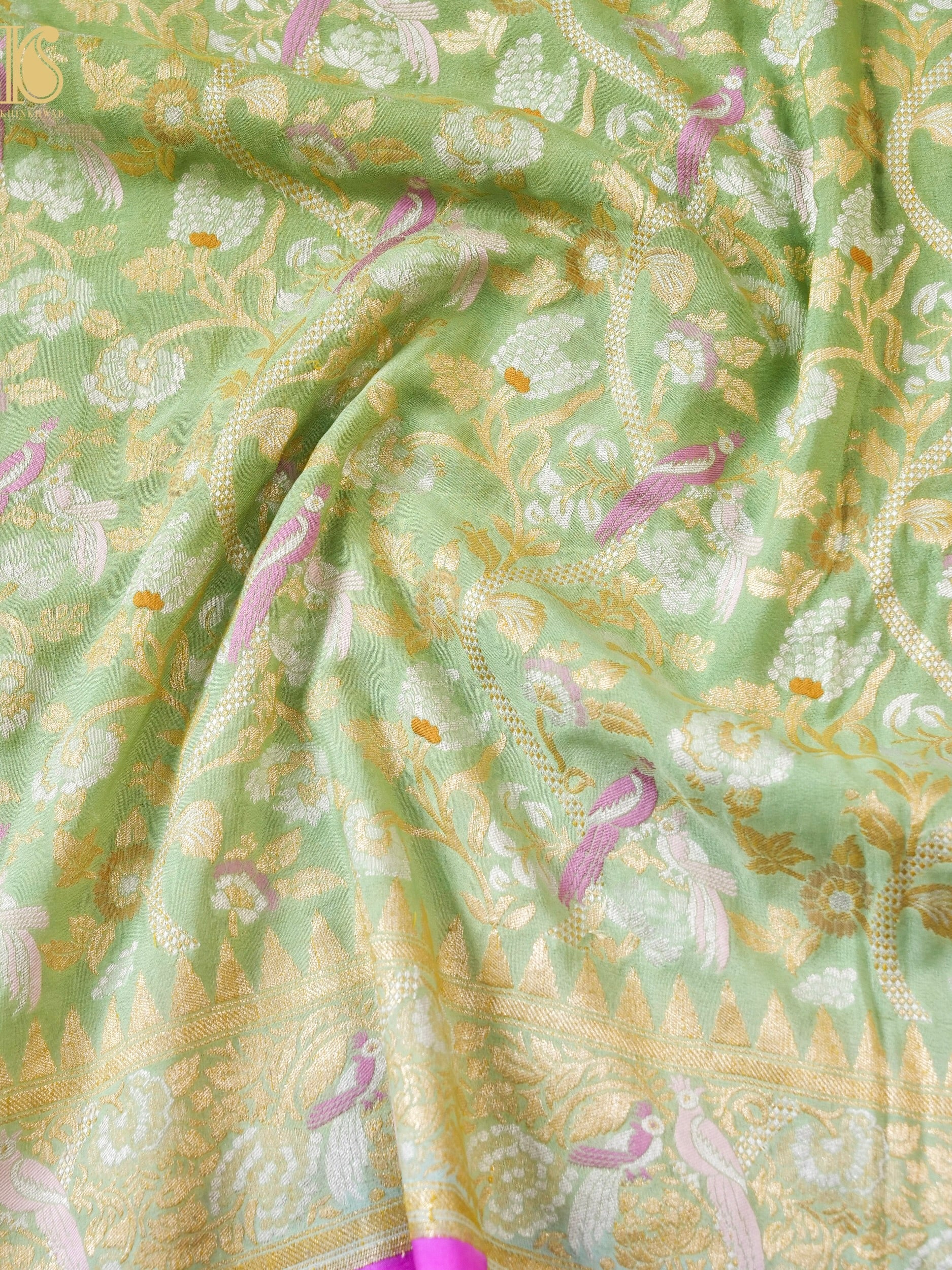 Georgette Banarasi Birds of Paradise Saree