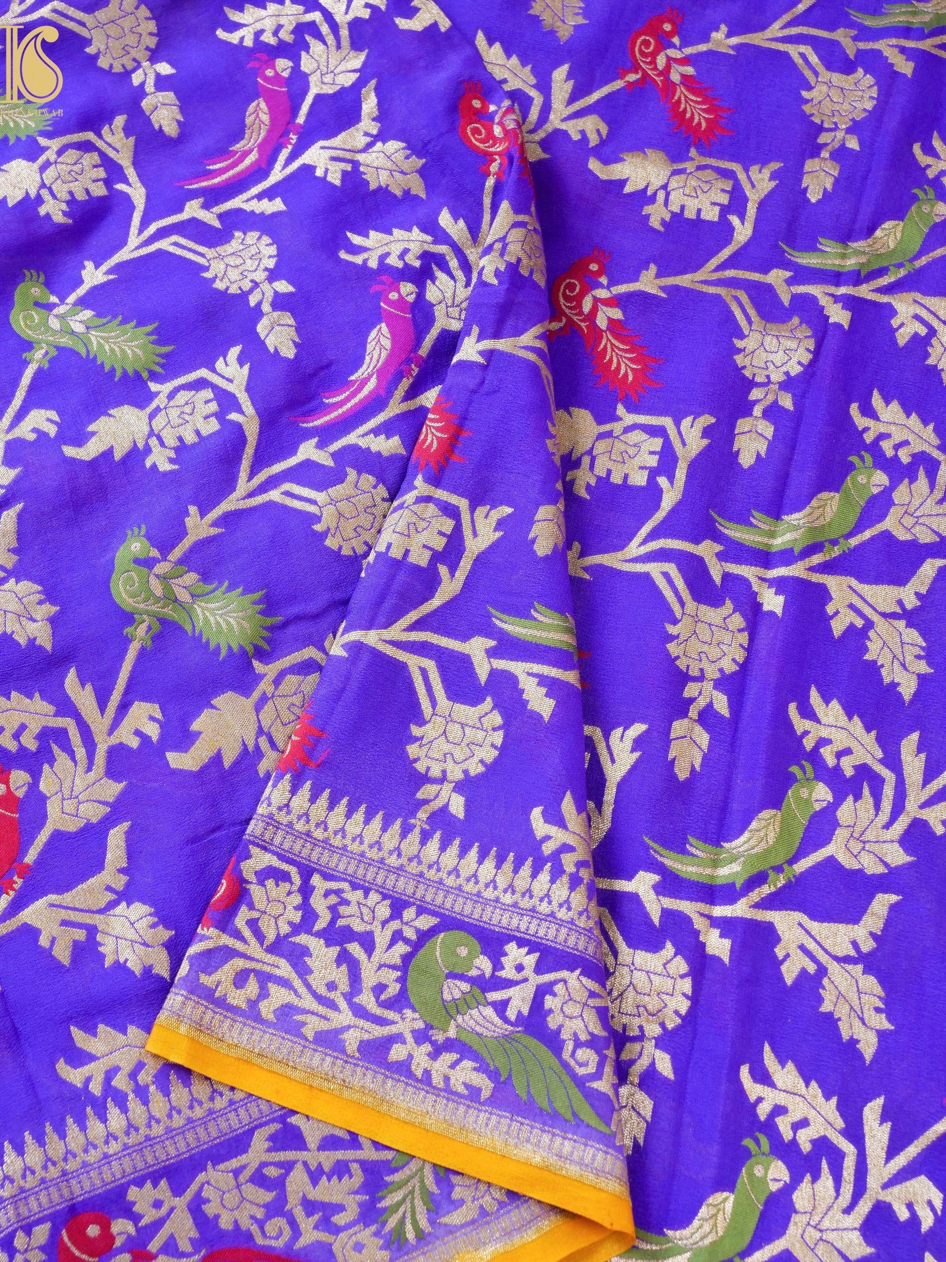 Georgette Banarasi Birds of Paradise Saree