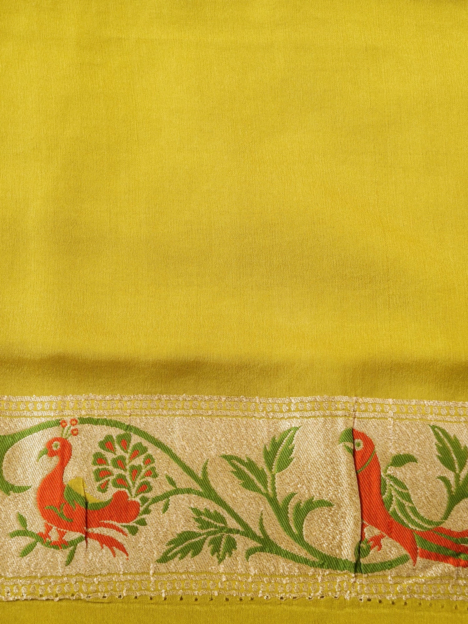 Pure Georgette Banarasi Bird Border Saree