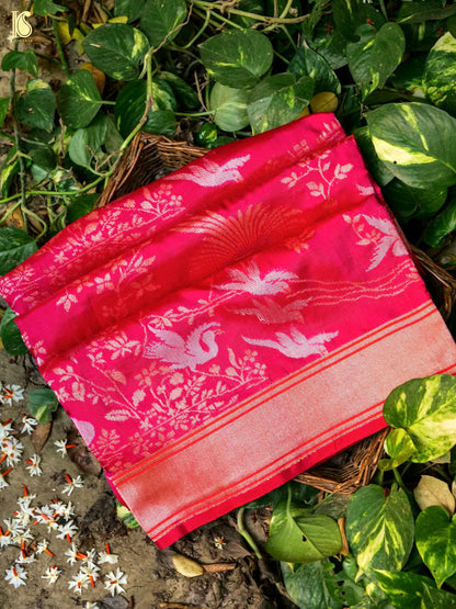 Handloom Banarasi Katan Shikargah Saree