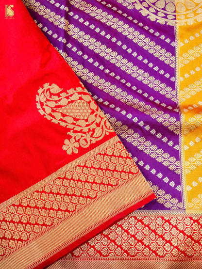 Handloom Banarasi Chauki Rangkat Silk Saree