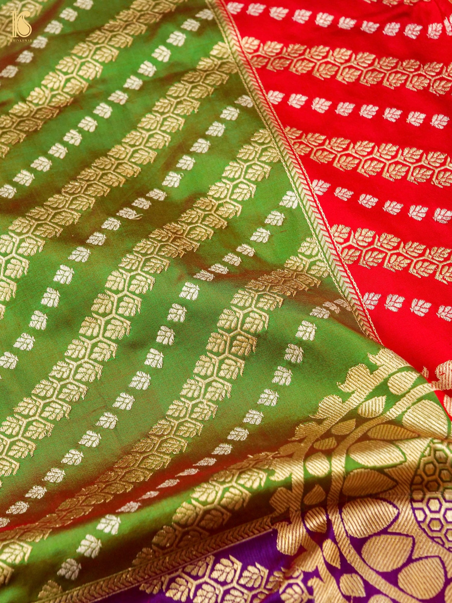 Handloom Banarasi Chauki Rangkat Silk Saree