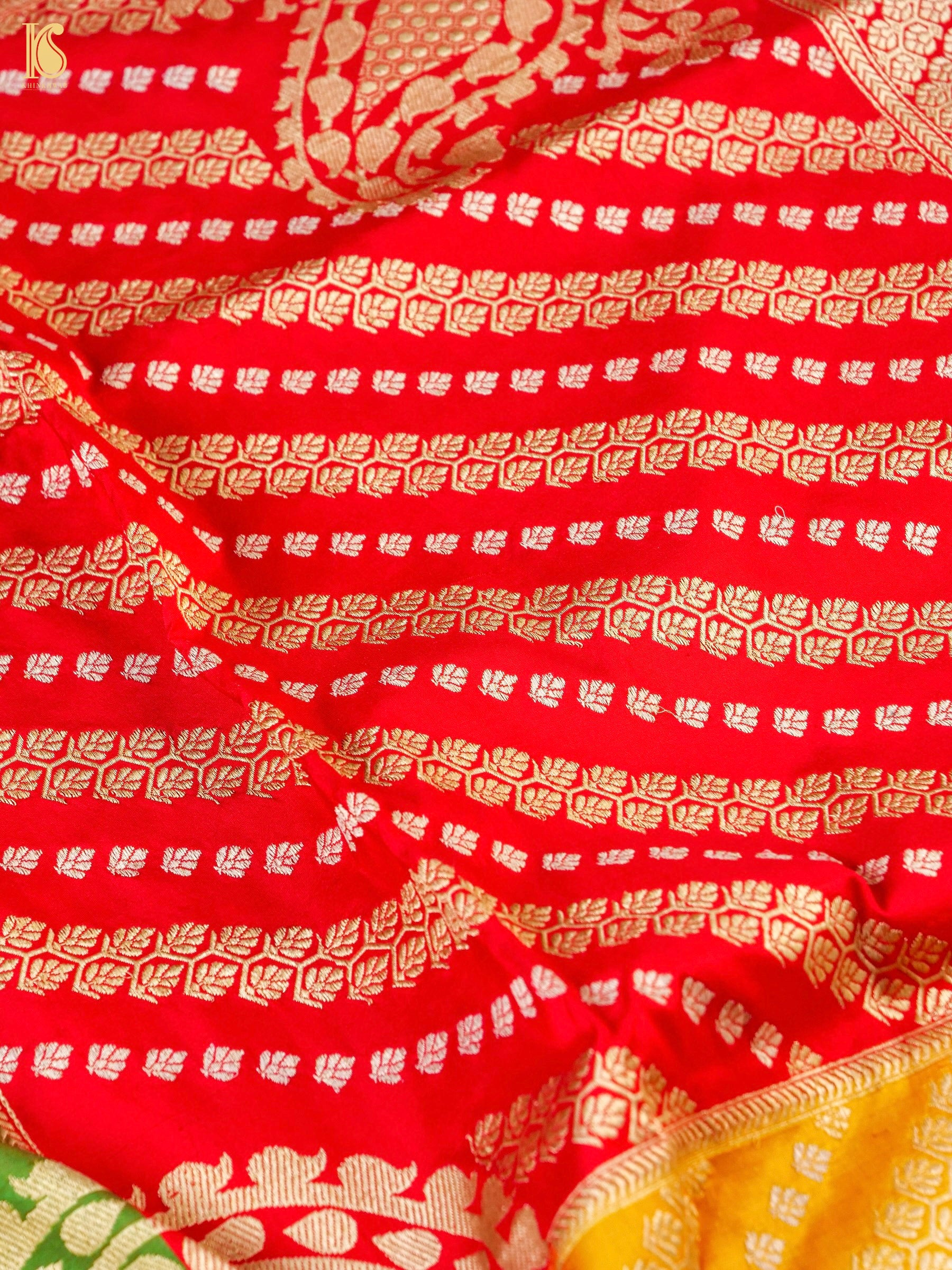 Handloom Banarasi Chauki Rangkat Silk Saree