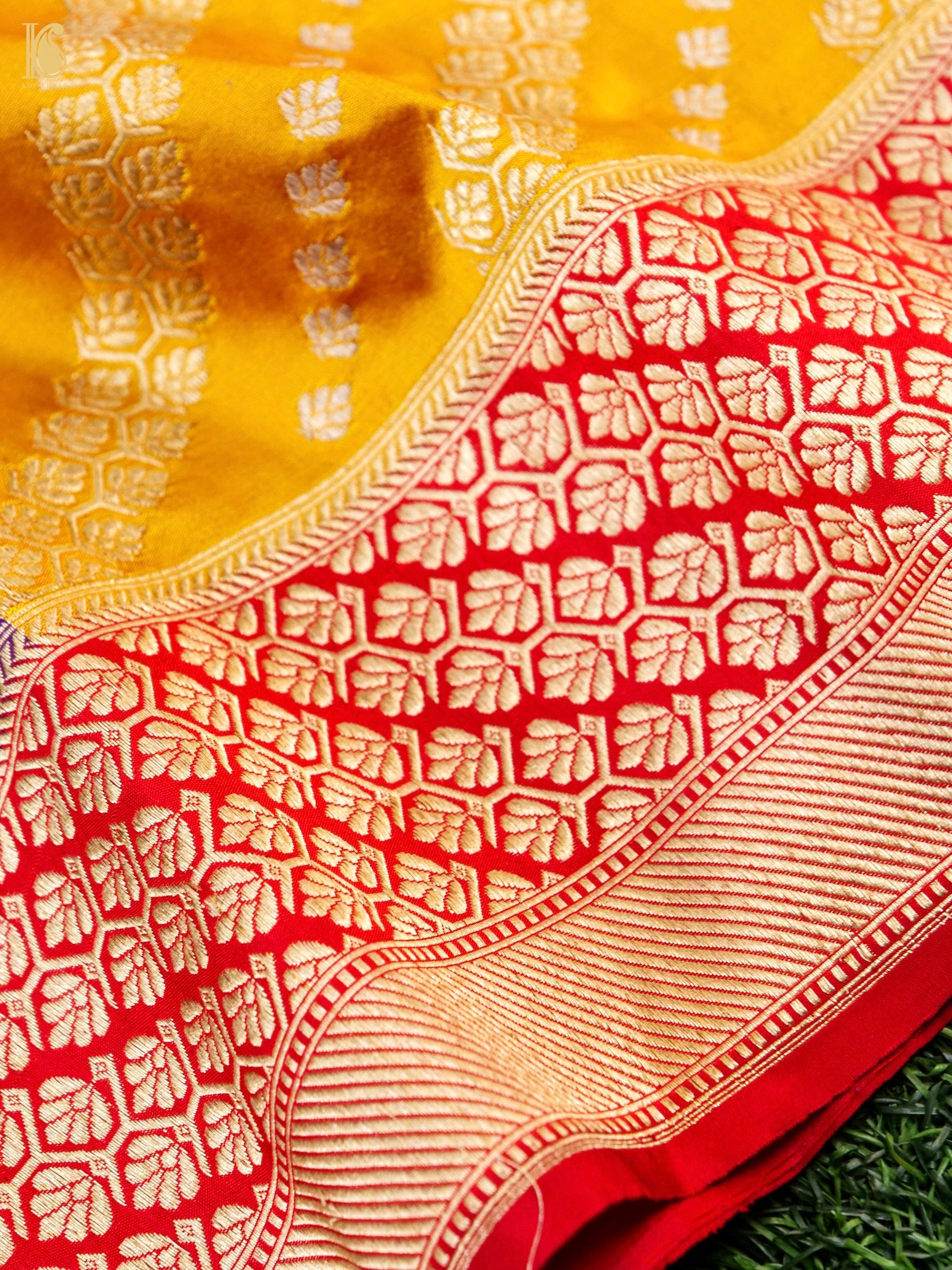 Handloom Banarasi Chauki Rangkat Silk Saree