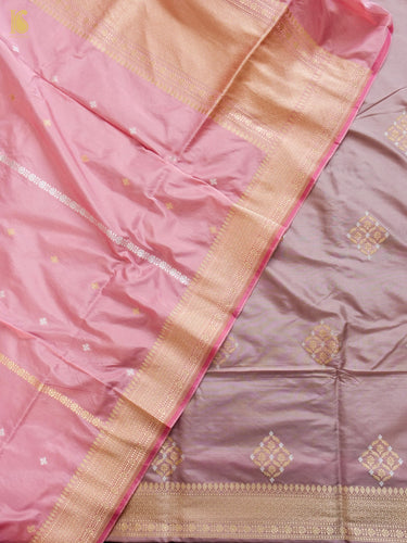 Handwoven Banarasi Katan Silk Suit Fabric Set