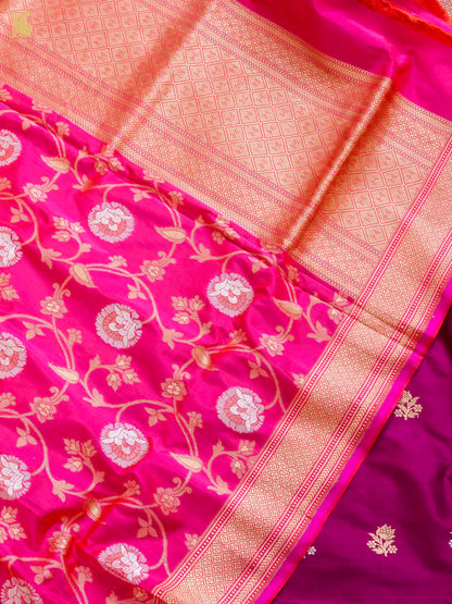 Handwoven Banarasi Katan Silk Suit Fabric Set