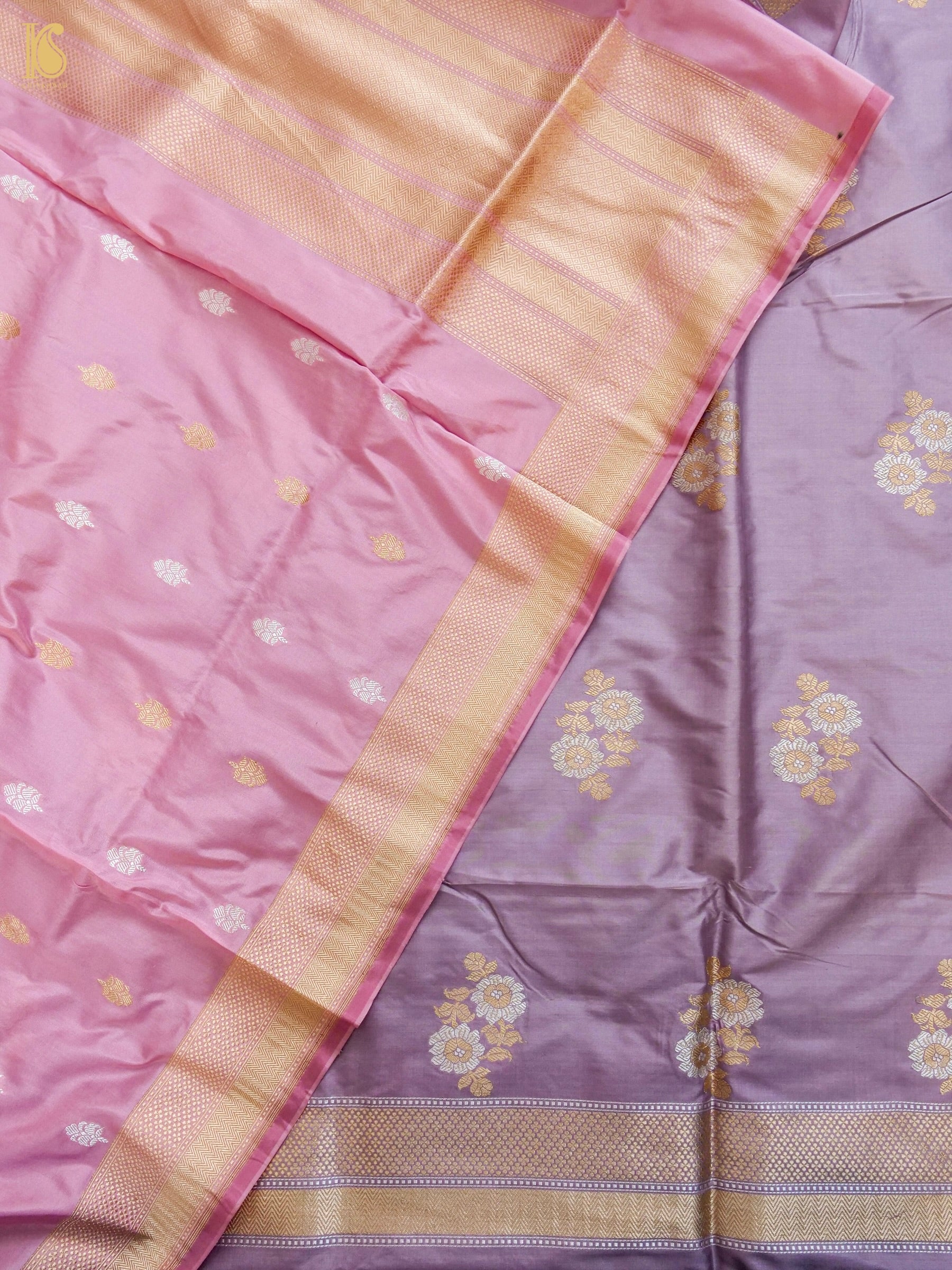 Handwoven Banarasi Katan Silk Suit Fabric Set