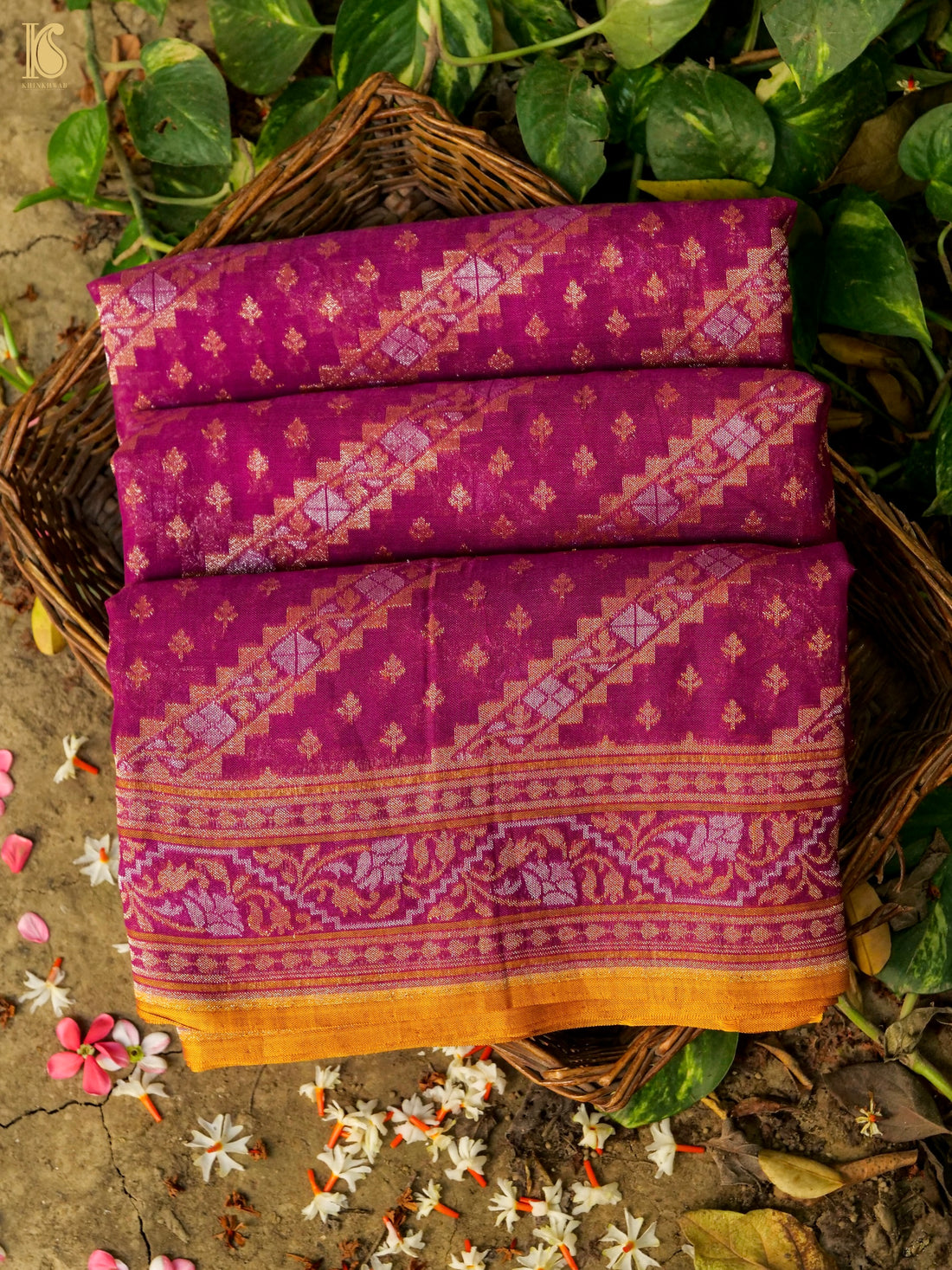 Banarasi Cotton Handloom Jamdani Ektara Saree