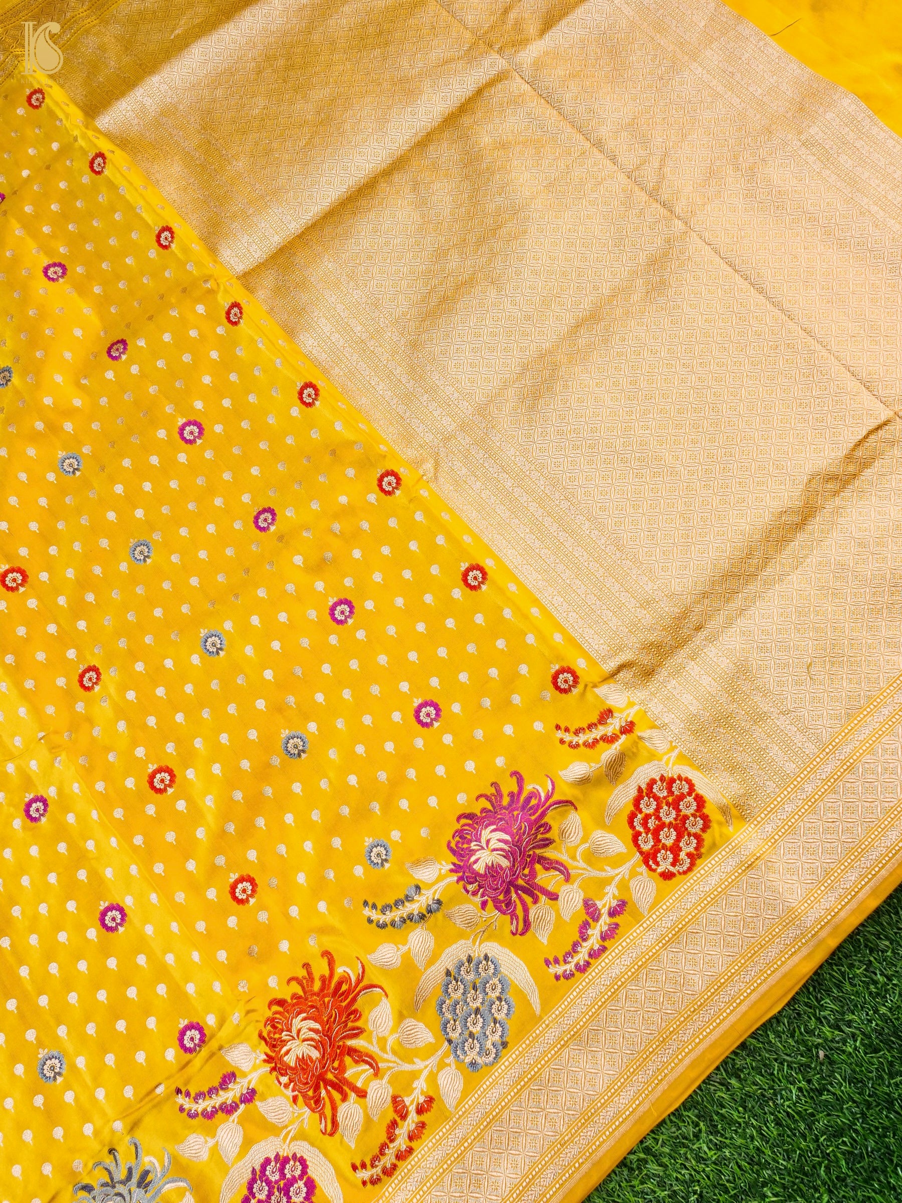 Banarasi Handloom Pure Katan Silk Saree with Tilfi Border