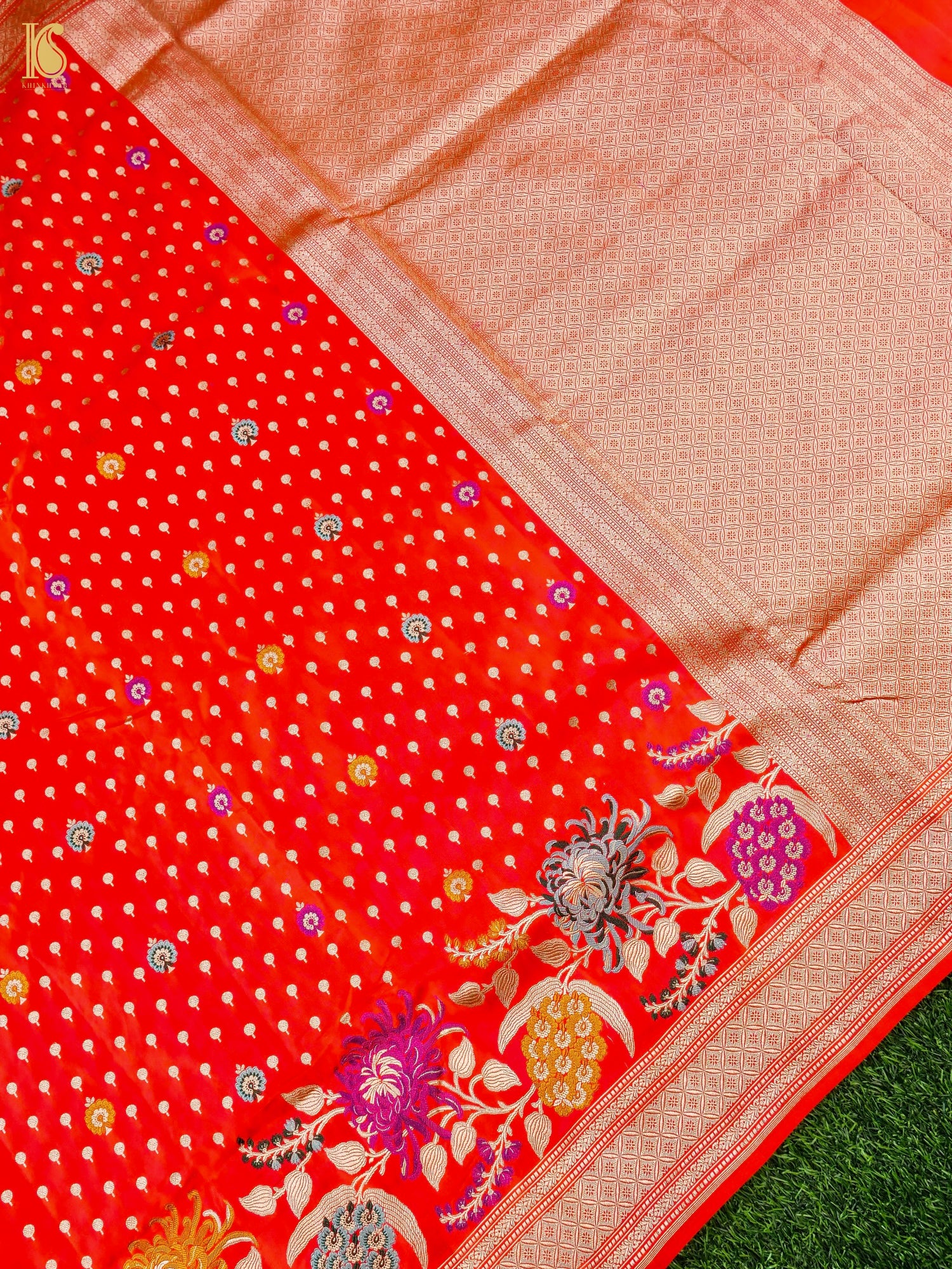 Banarasi Handloom Pure Katan Silk Saree with Tilfi Border