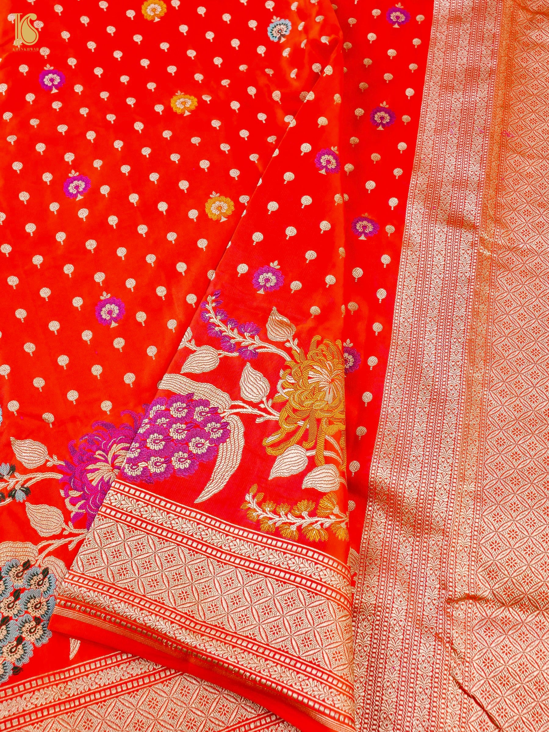 Banarasi Handloom Pure Katan Silk Saree with Tilfi Border