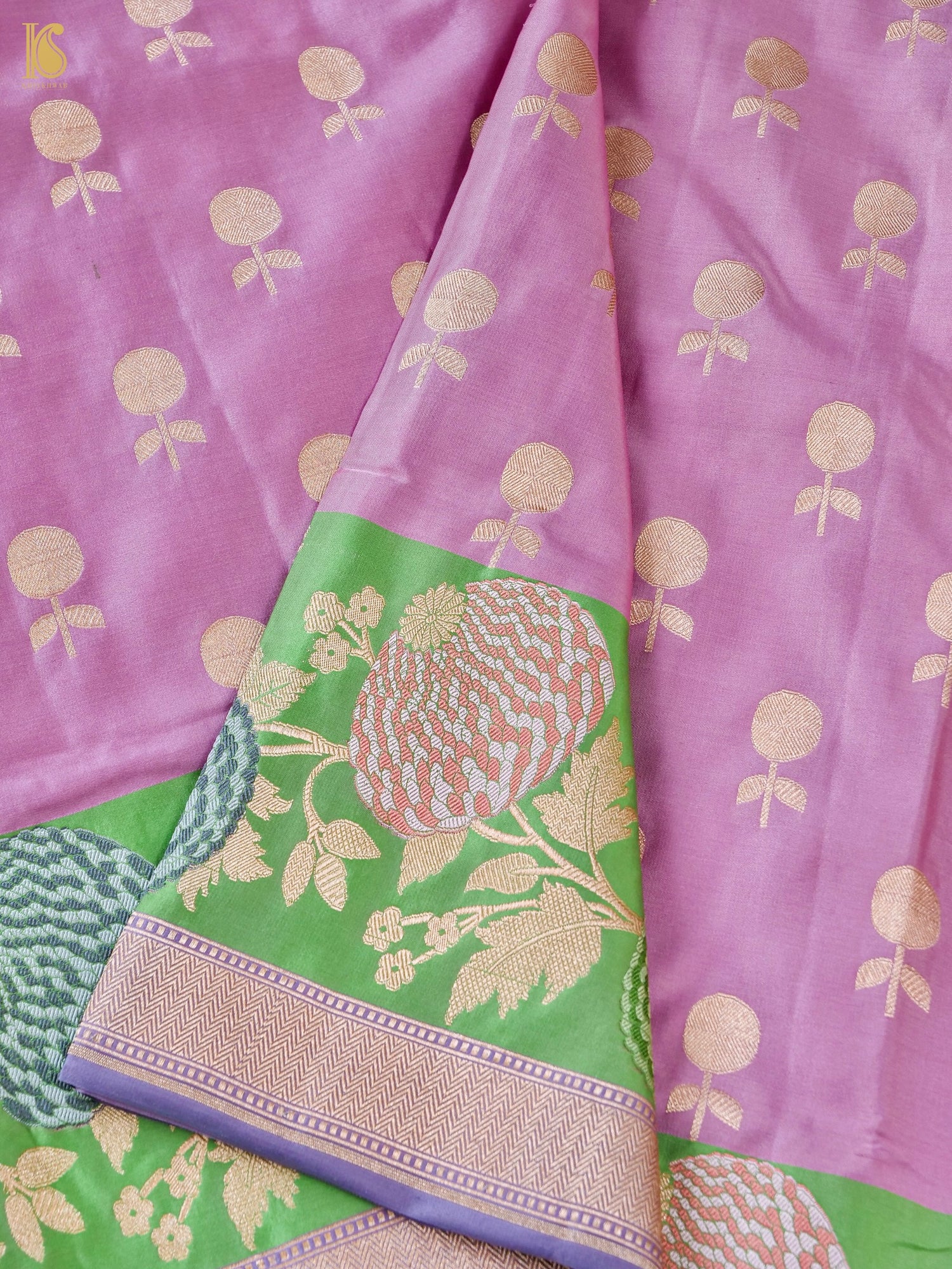 Banarasi Handloom Pure Katan Silk Saree with Tilfi Border