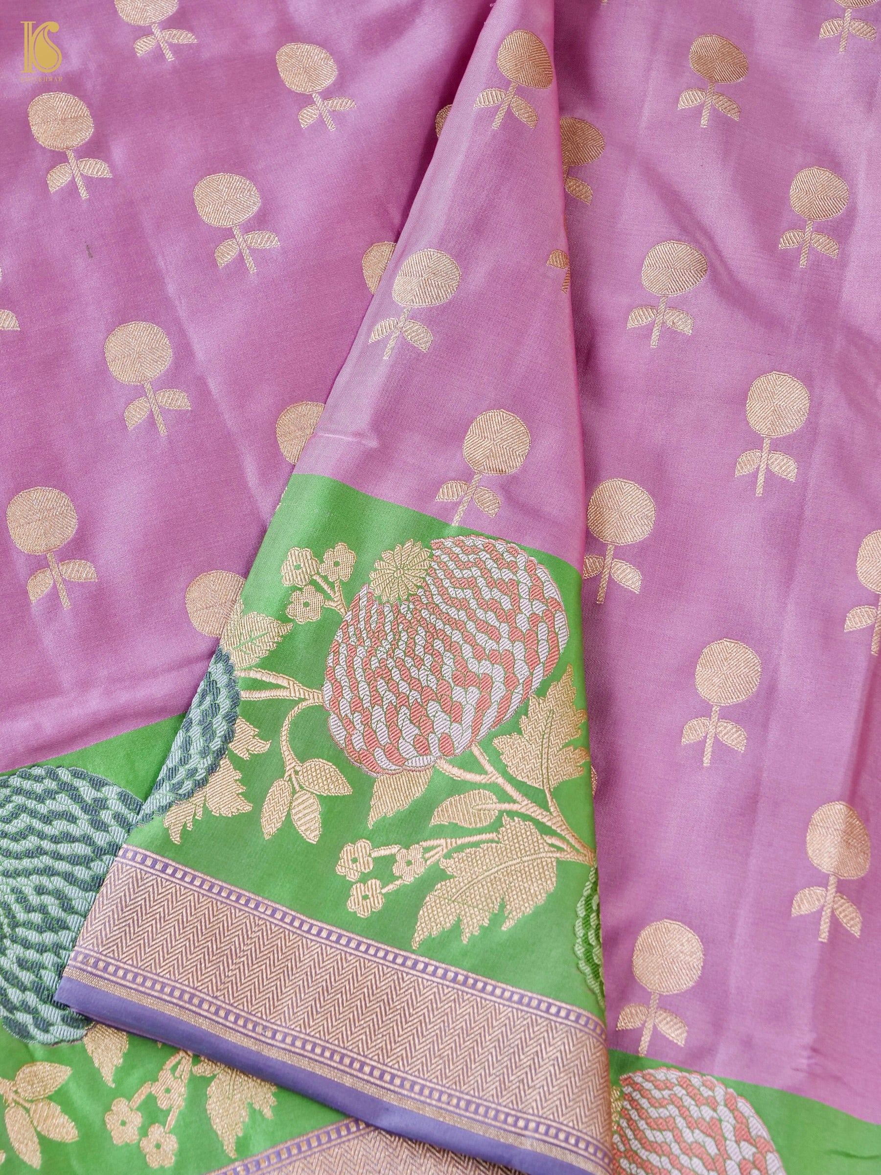 Banarasi Handloom Pure Katan Silk Saree with Tilfi Border