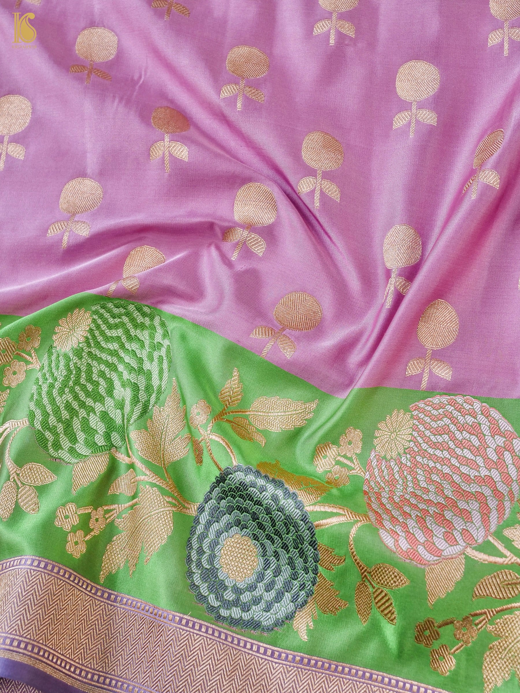 Banarasi Handloom Pure Katan Silk Saree with Tilfi Border