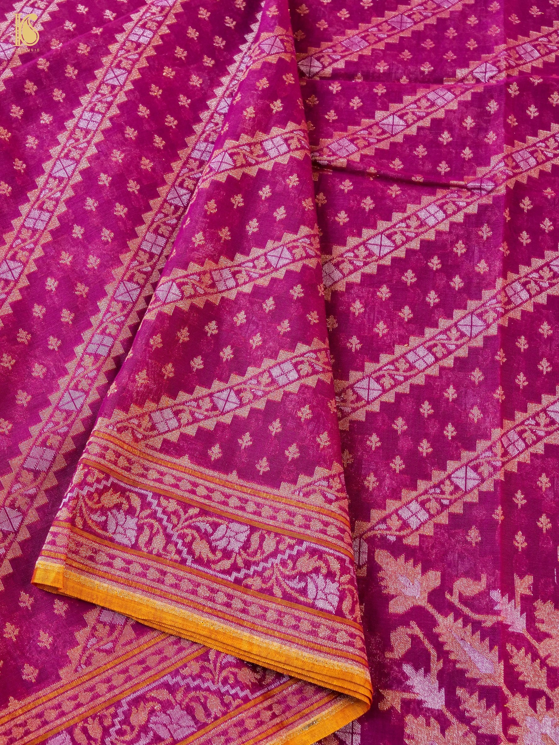 Banarasi Cotton Handloom Jamdani Ektara Saree