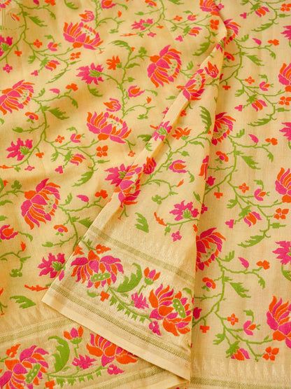 Banarasi Moonga Silk Dupatta with Meenakari