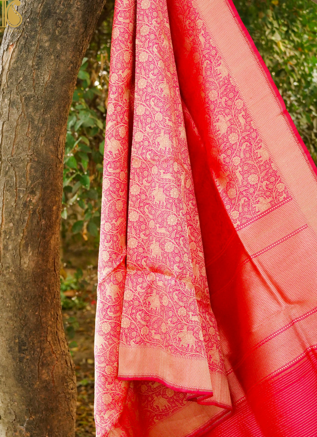 Handloom Banarasi Katan Silk Shikargah Dupatta