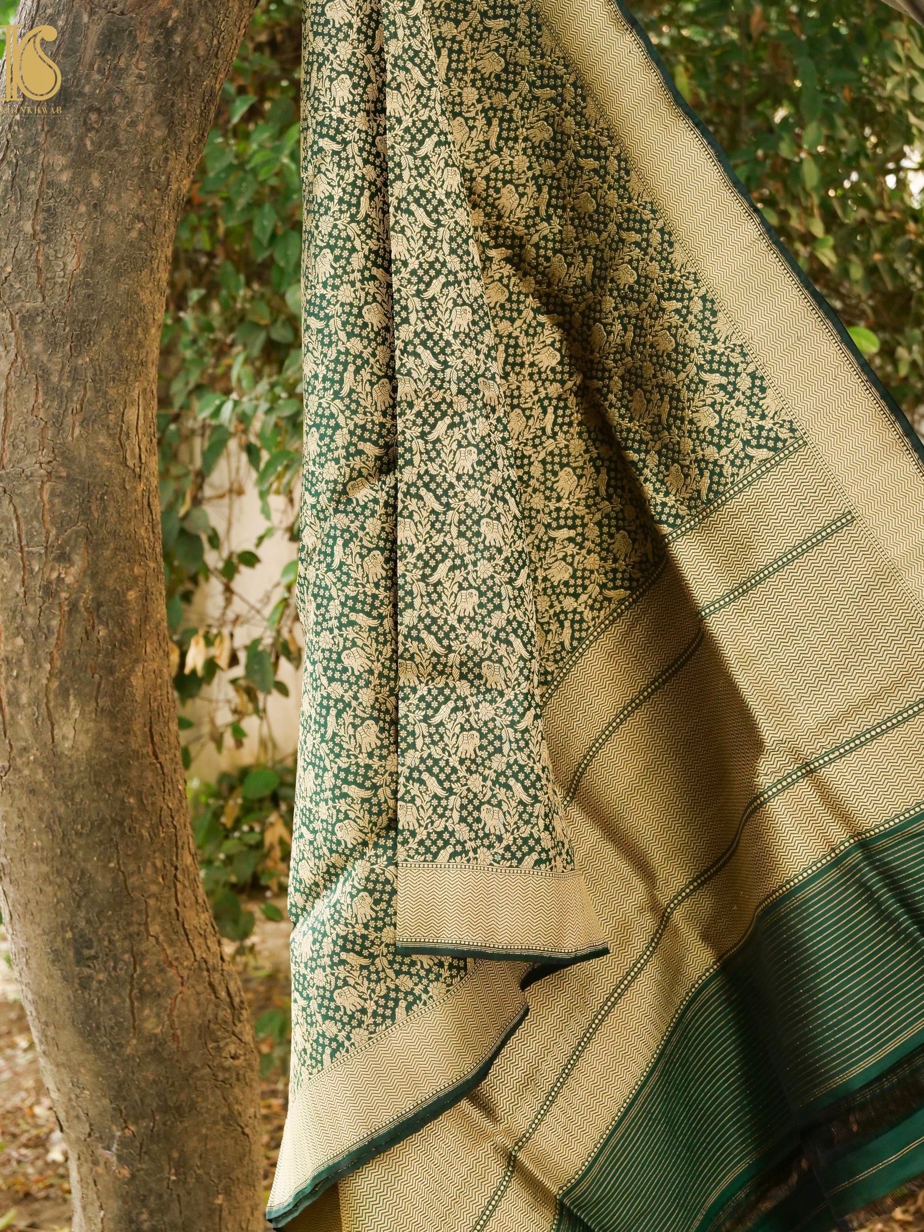 Handloom Banarasi Katan Silk Shikargah Dupatta