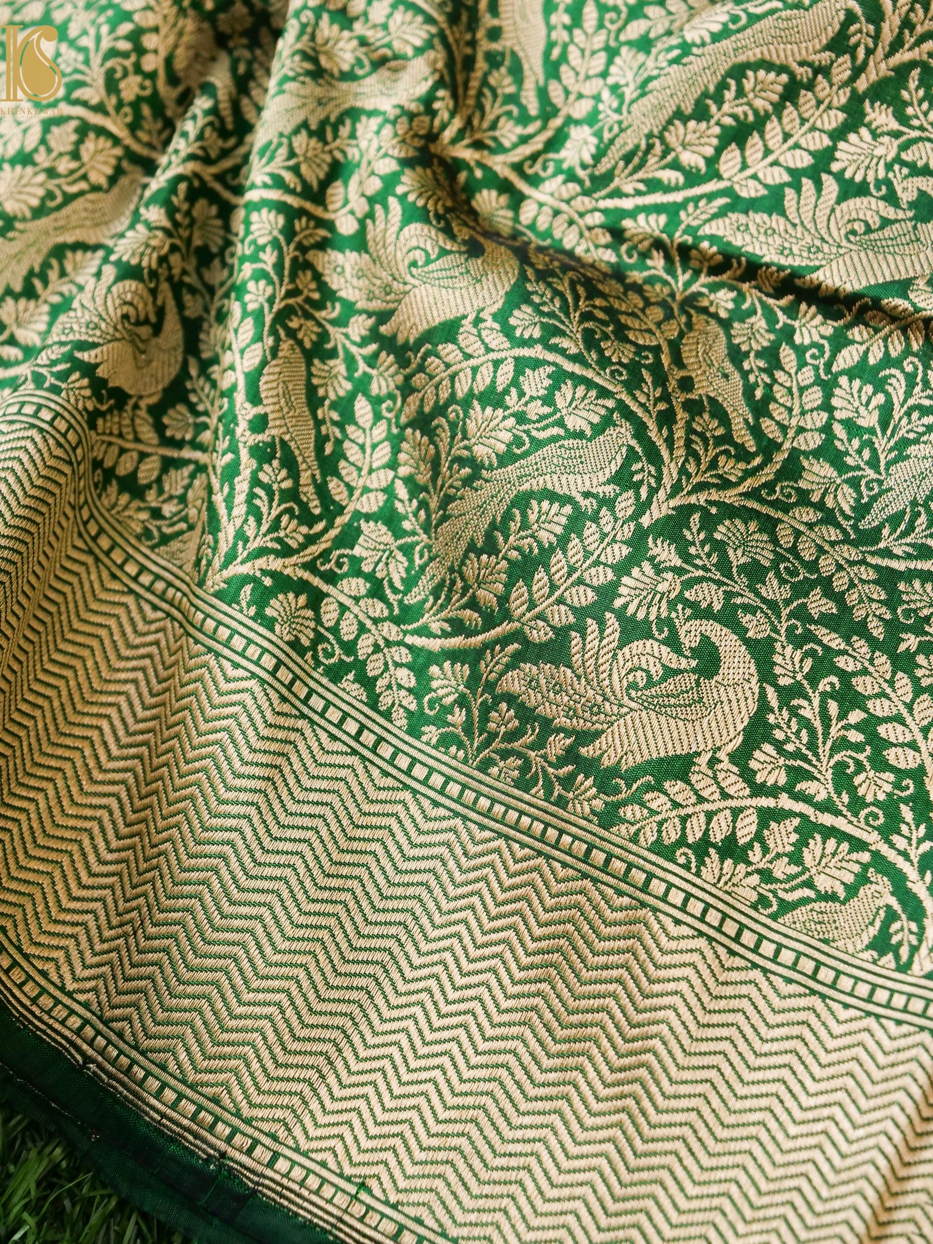 Handloom Banarasi Katan Silk Shikargah Dupatta