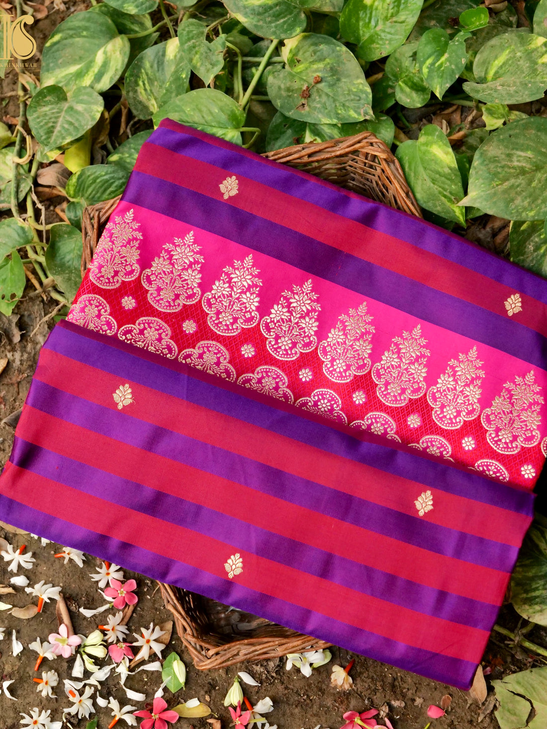 Handwoven Pure Sateen Silk Kadwa Banarasi Saree