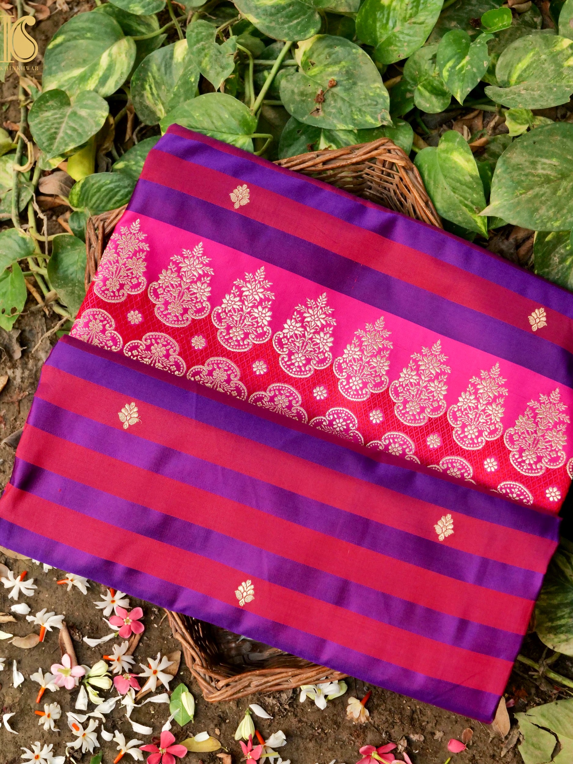 Handwoven Pure Sateen Silk Kadwa Banarasi Saree