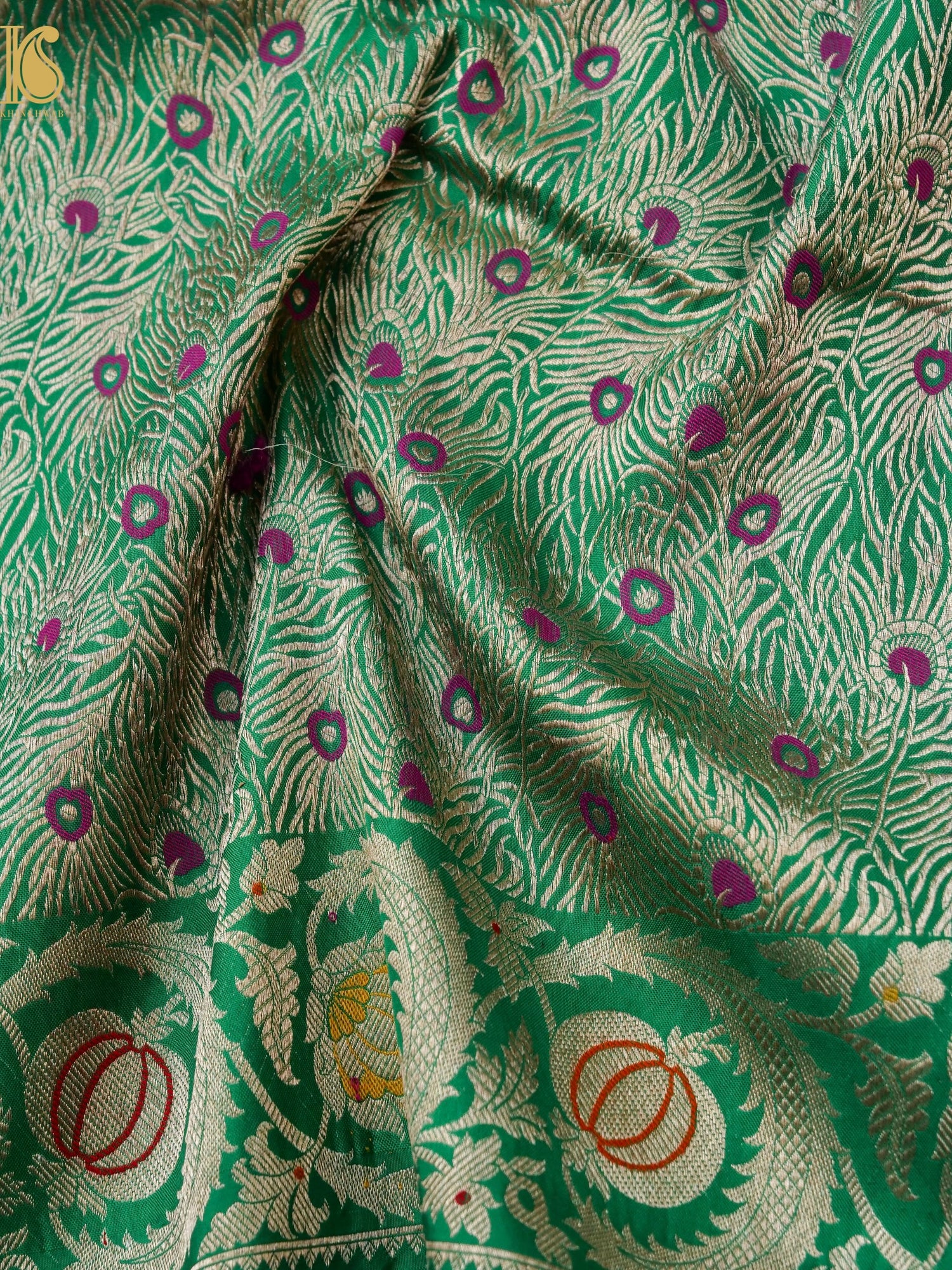 Handloom Banarasi Katan Silk Mor Pankh Saree