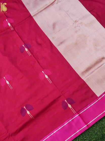 Handwoven Pure Mashru Silk Kadwa Banarasi Saree