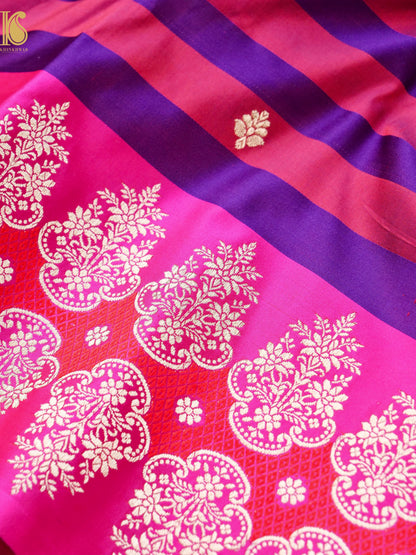 Handwoven Pure Sateen Silk Kadwa Banarasi Saree