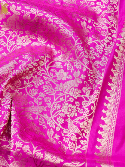 Handloom Banarasi Katan Silk Kadwa Zari Vasket Shikargah Saree