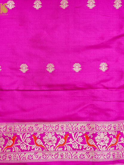 Handloom Banarasi Katan Silk Kadwa Zari Vasket Shikargah Saree