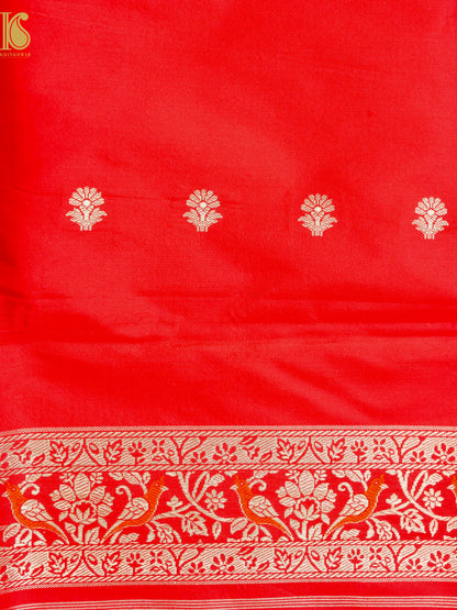 Handloom Banarasi Katan Silk Kadwa Zari Vasket Shikargah Saree