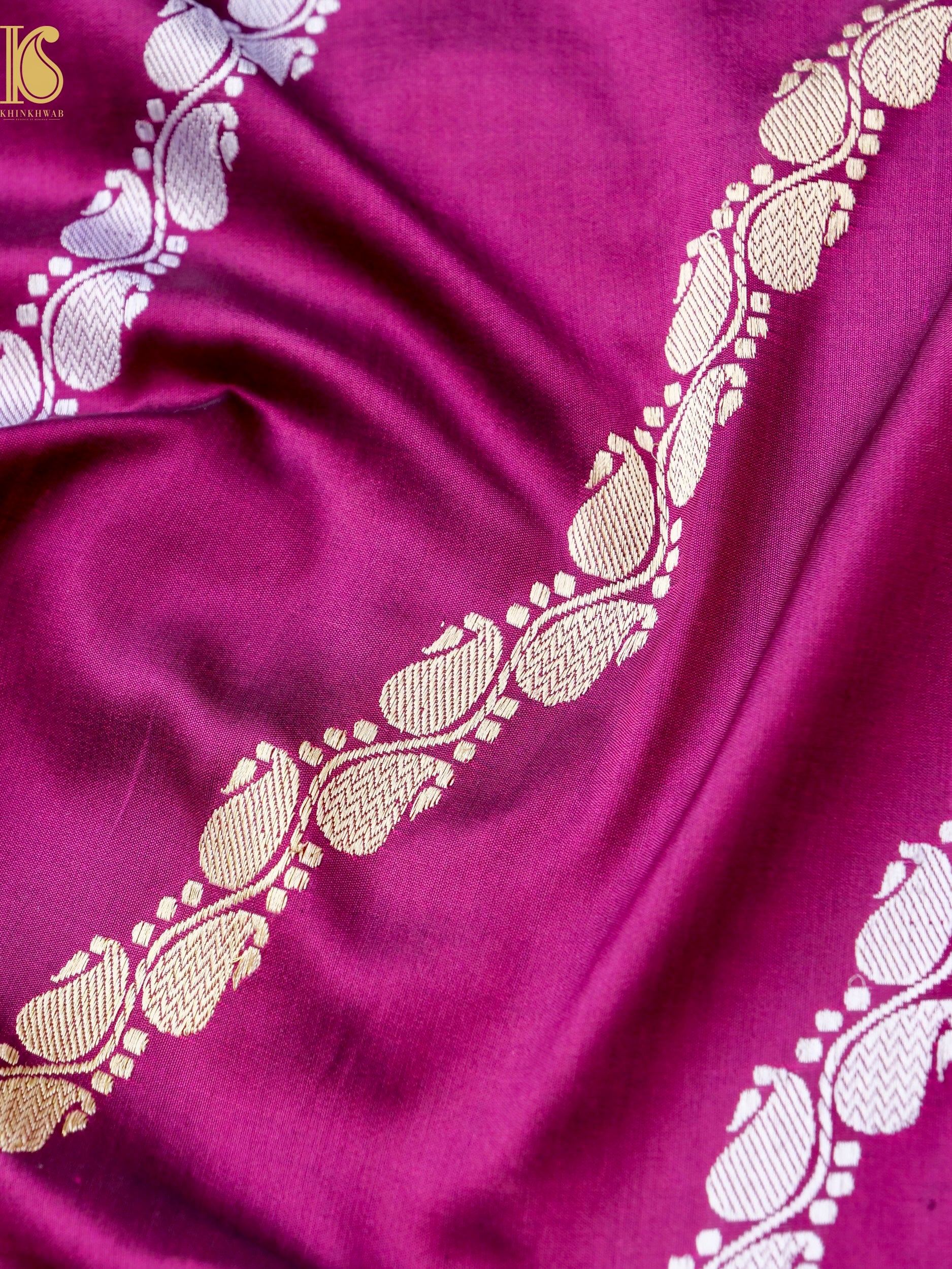 Banarasi Handloom Pure Katan Silk Kadwa Scallop Saree