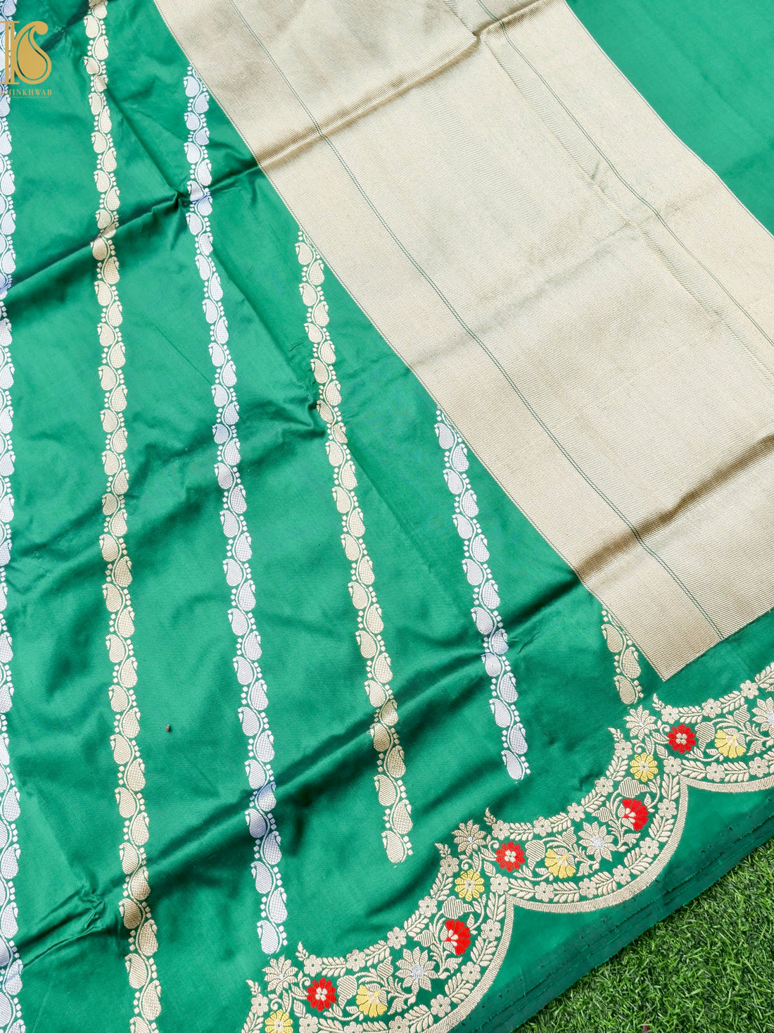 Banarasi Handloom Pure Katan Silk Kadwa Scallop Saree