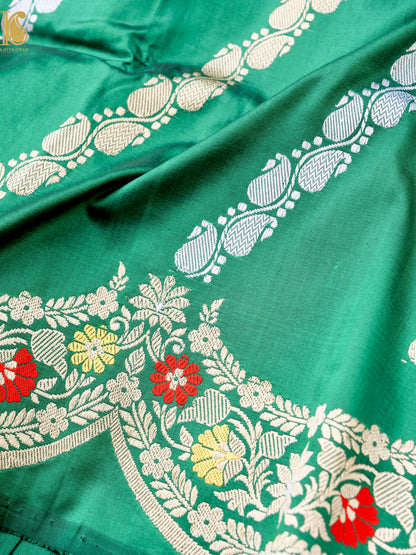 Banarasi Handloom Pure Katan Silk Kadwa Scallop Saree