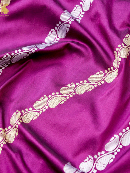 Banarasi Handloom Pure Katan Silk Kadwa Scallop Saree