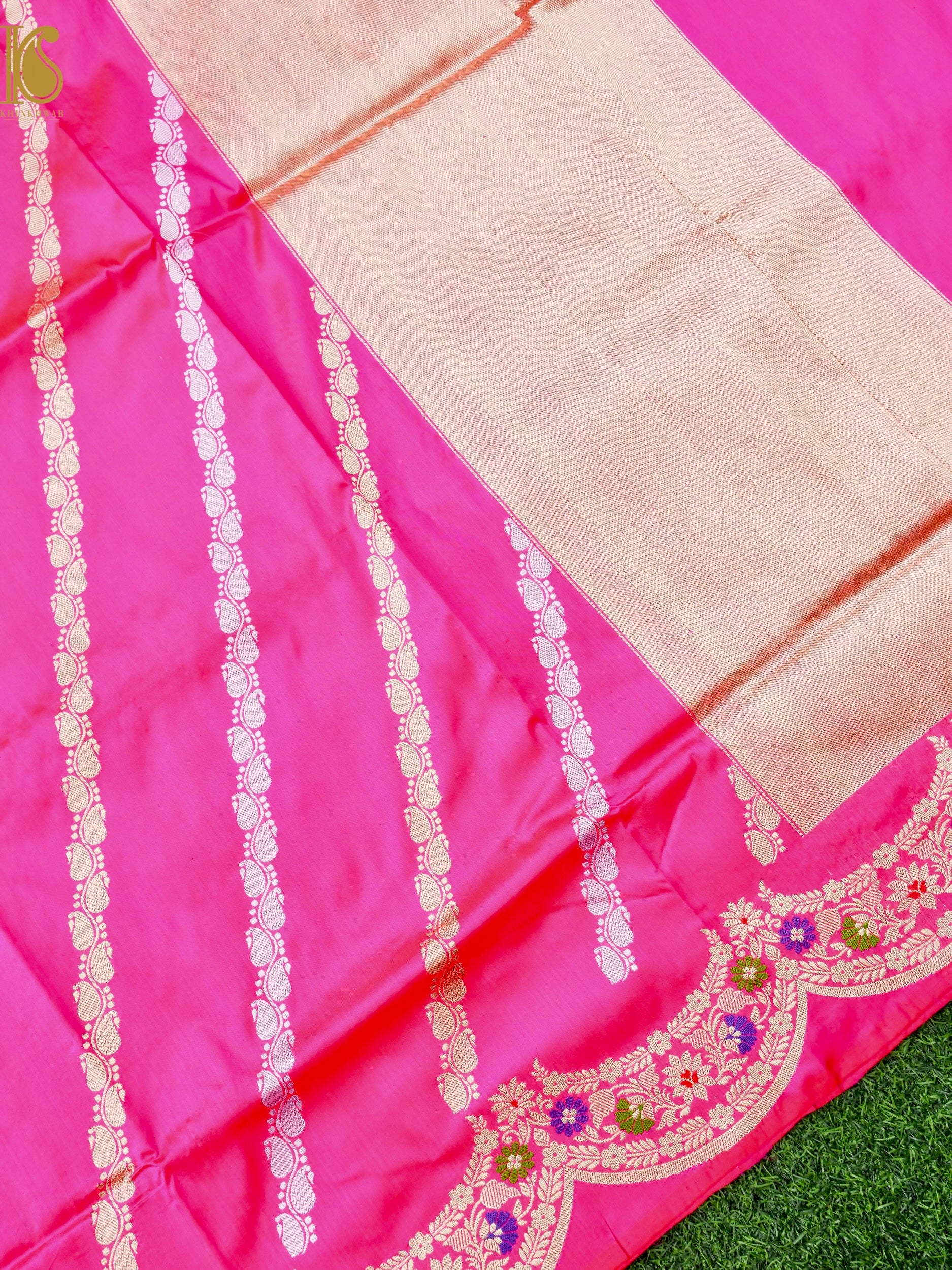 Banarasi Handloom Pure Katan Silk Kadwa Scallop Saree