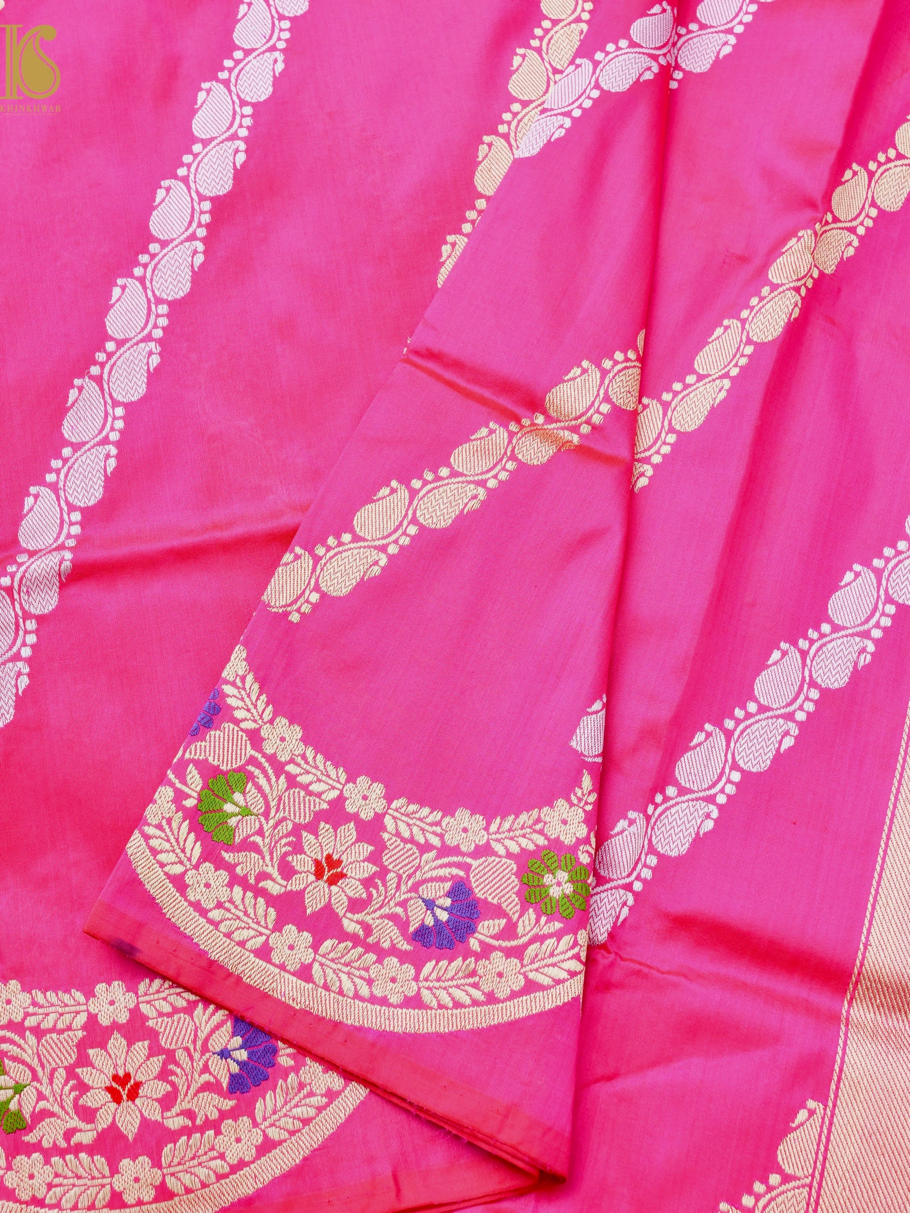 Banarasi Handloom Pure Katan Silk Kadwa Scallop Saree