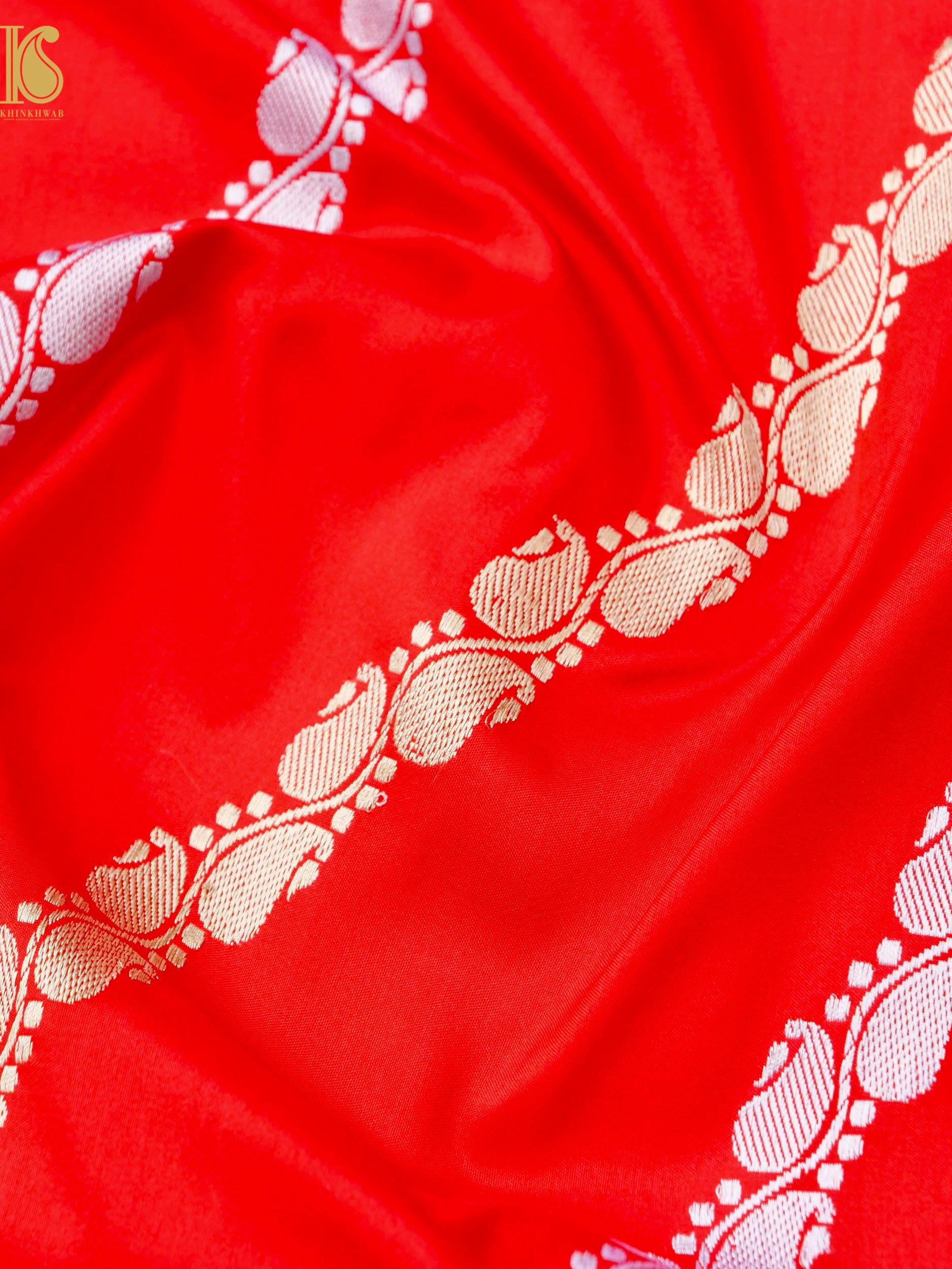 Banarasi Handloom Pure Katan Silk Kadwa Scallop Saree